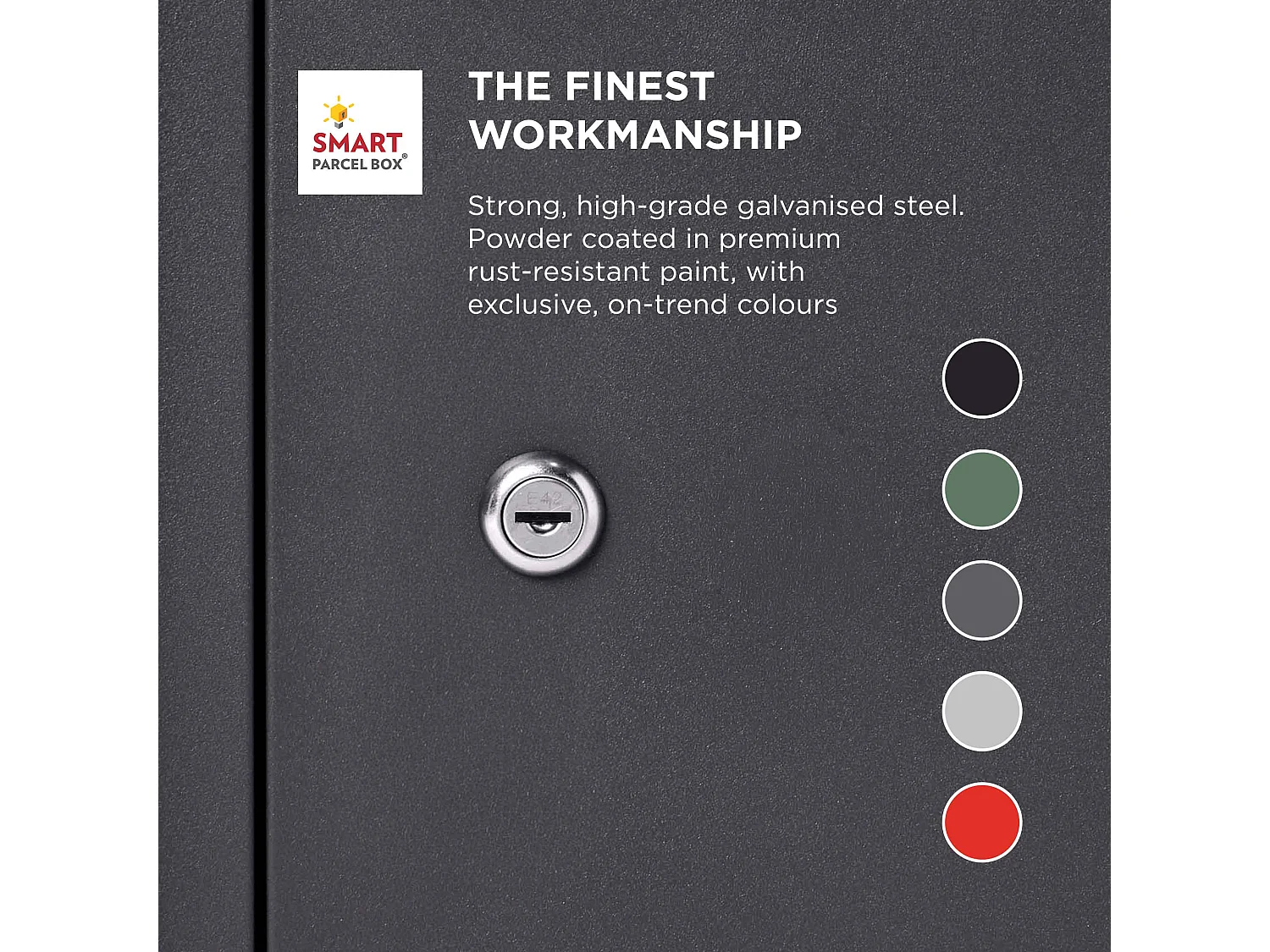 Smart Parcel Box Large Secure Outdoor Delivery Box Galvanised Steel Front and Rear Access Black