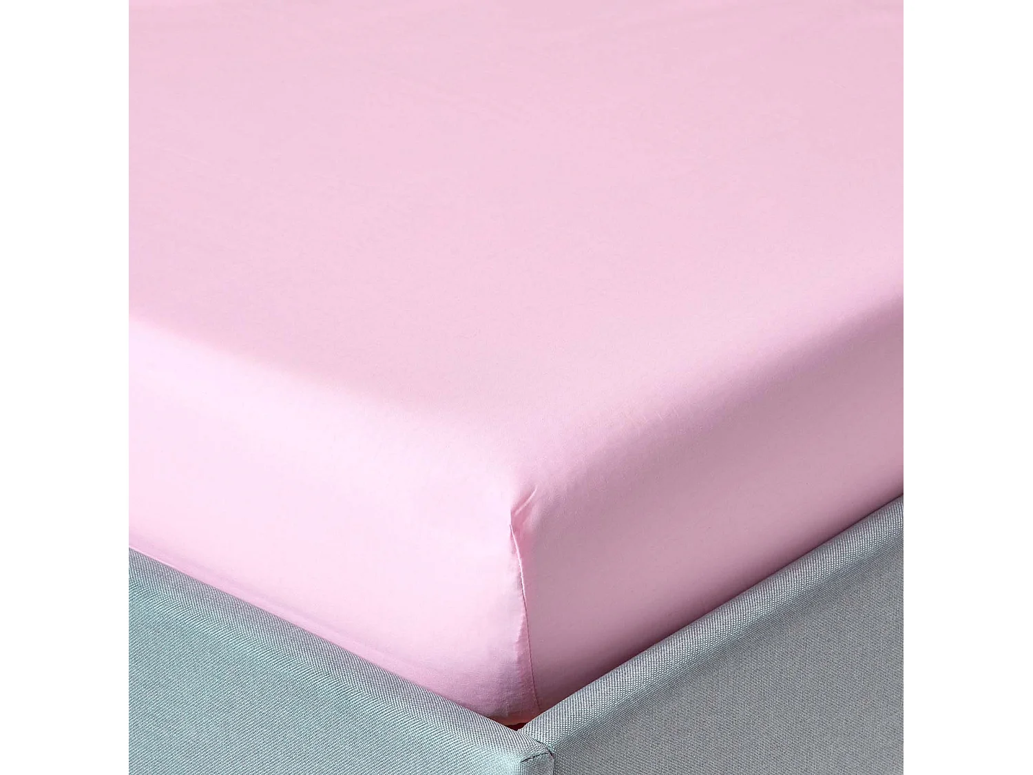 Drap-housse Rose 100% coton Égyptien 200 fils 120 x 190 cm - HOMESCAPES