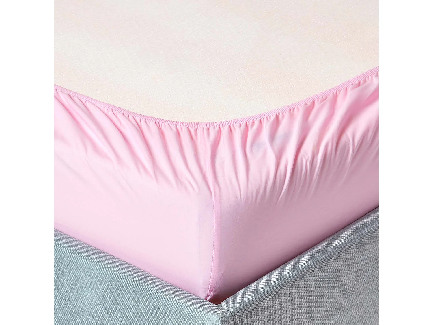 Drap-housse Rose 100% coton Égyptien 200 fils 120 x 190 cm - HOMESCAPES