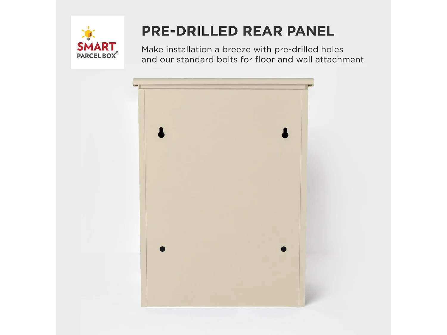 Smart Parcel Box Medium Secure Outdoor Delivery Box Galvanised Steel Front Access Cream