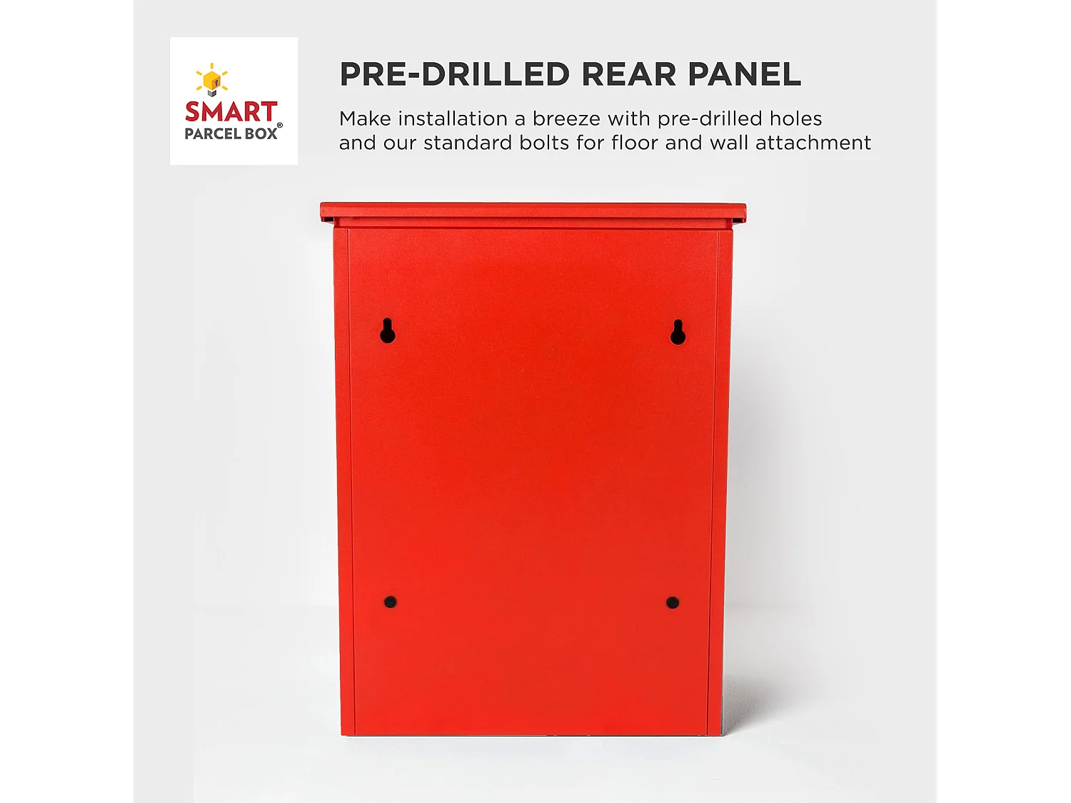 Smart Parcel Box Medium Secure Outdoor Delivery Box Galvanised Steel Front Access Red