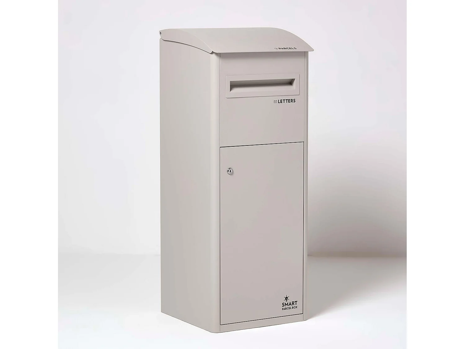 Smart Parcel Box Extra Large Slanted Top Secure Outdoor Delivery Box Galvanised Steel Front Access Stone