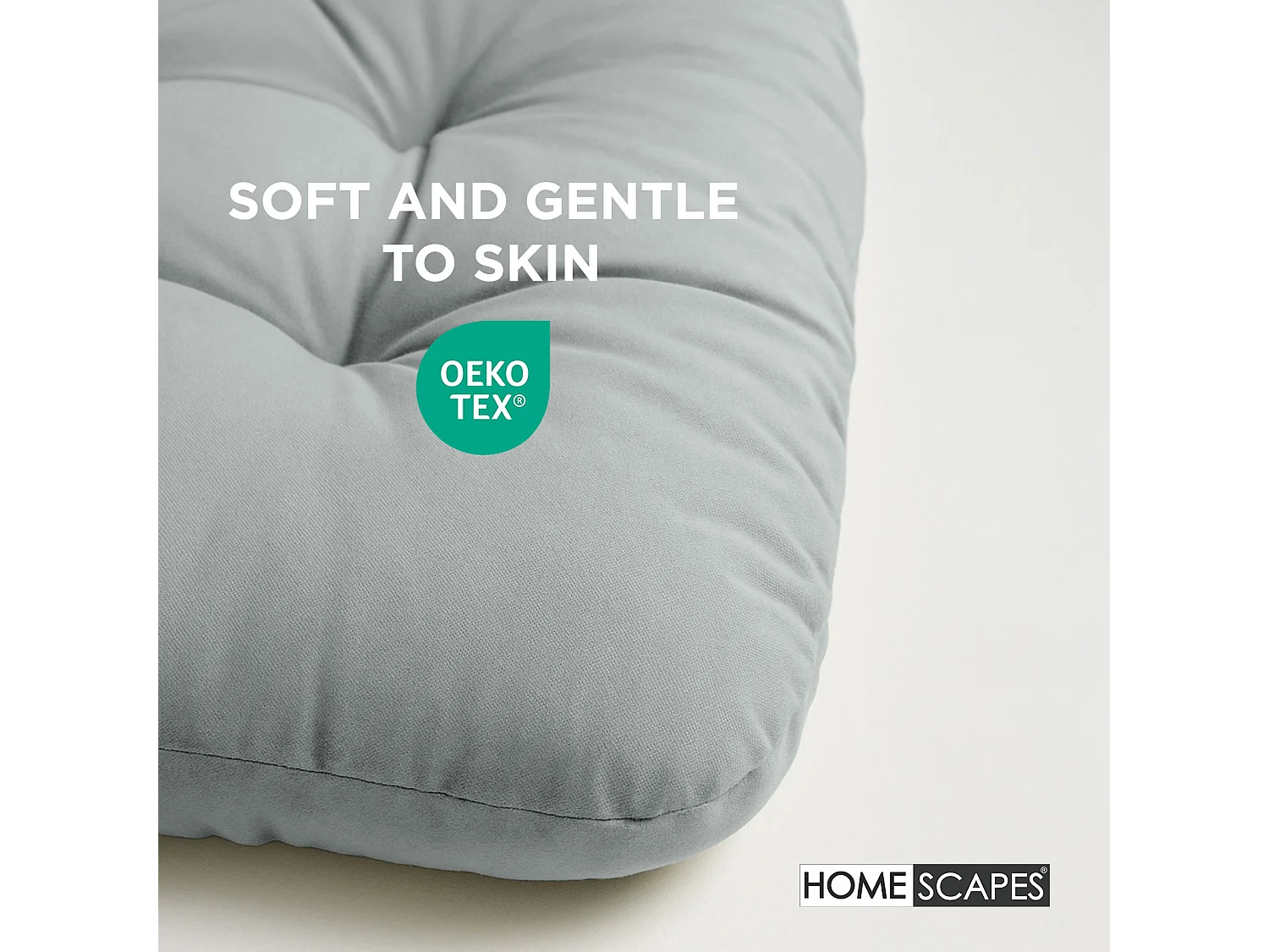 Homescapes 100% Cotton Round Egg Swing Chair Cushion, 80 x 120 cm, Grey, Soft Generous Filling, Machine Washable, OEKO-TEX Certified