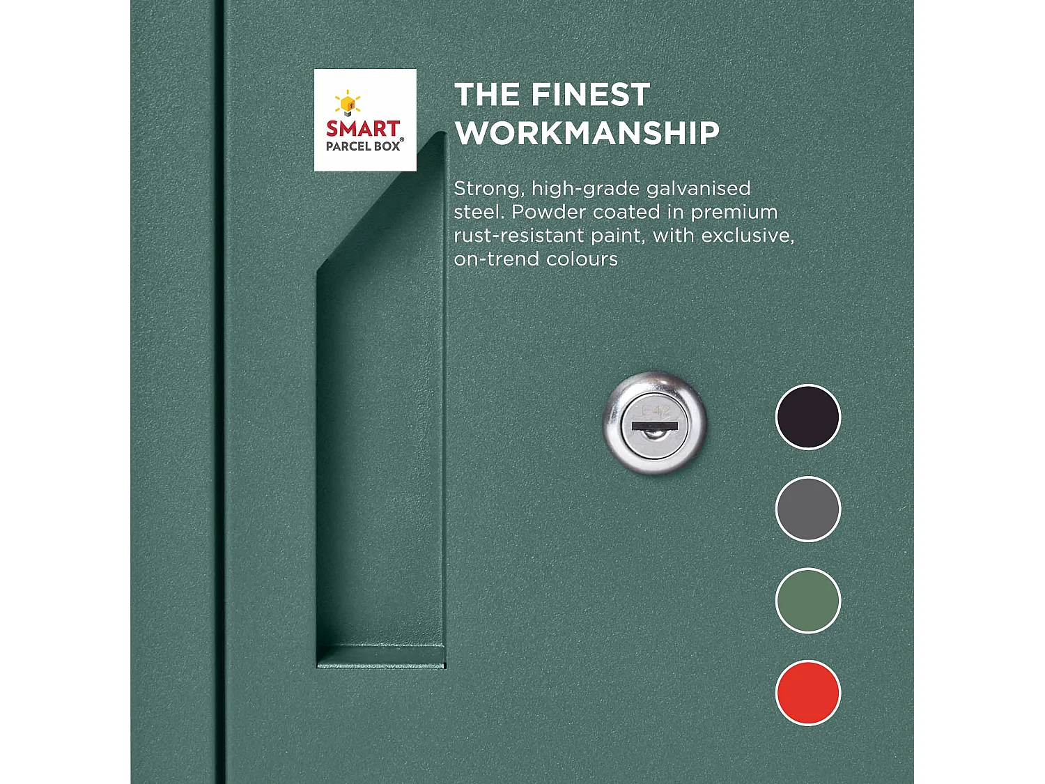 Smart Parcel Box Extra Large Secure Outdoor Delivery Box Galvanised Steel Front and Rear Access Green
