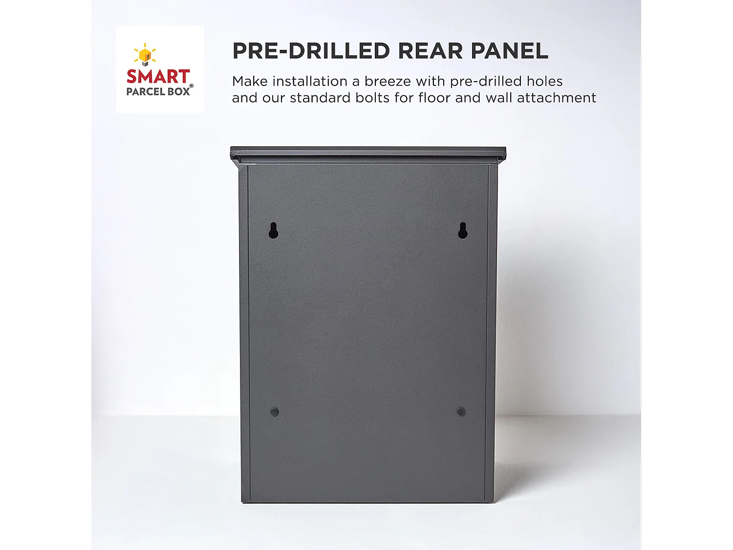 Smart Parcel Box Medium Secure Outdoor Delivery Box Galvanised Steel Front Access Dark Grey