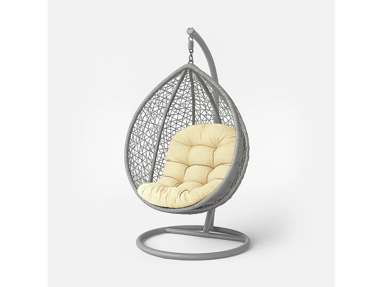 Homescapes 100% Cotton Round Egg Swing Chair Cushion, 80 x 120 cm, Cream, Soft Generous Filling, Machine Washable, OEKO-TEX Certified