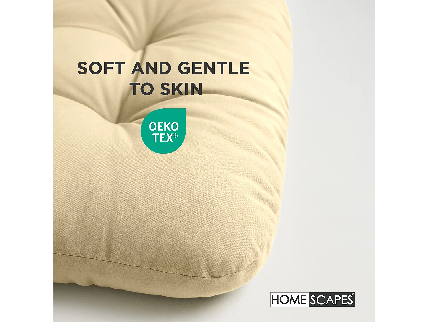 Homescapes 100% Cotton Round Egg Swing Chair Cushion, 80 x 120 cm, Cream, Soft Generous Filling, Machine Washable, OEKO-TEX Certified