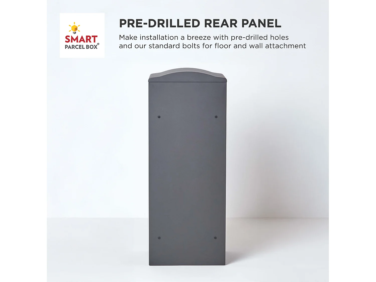 Smart Parcel Box Large Curved Top Secure Outdoor Delivery Box Galvanised Steel Front Access Dark Grey