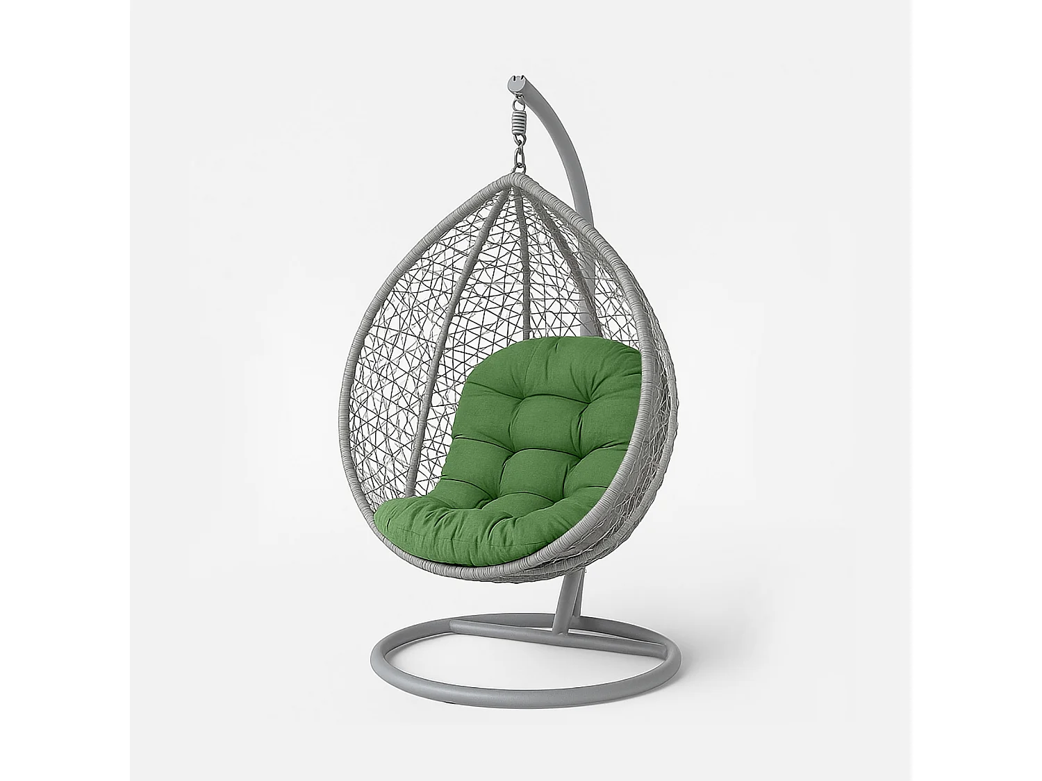 Homescapes 100% Cotton Round Egg Swing Chair Cushion, 80 x 120 cm, Olive Green, Soft Generous Filling, Machine Washable, OEKO-TEX Certified