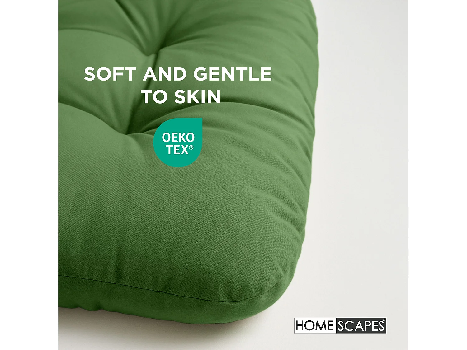 Homescapes 100% Cotton Round Egg Swing Chair Cushion, 80 x 120 cm, Olive Green, Soft Generous Filling, Machine Washable, OEKO-TEX Certified