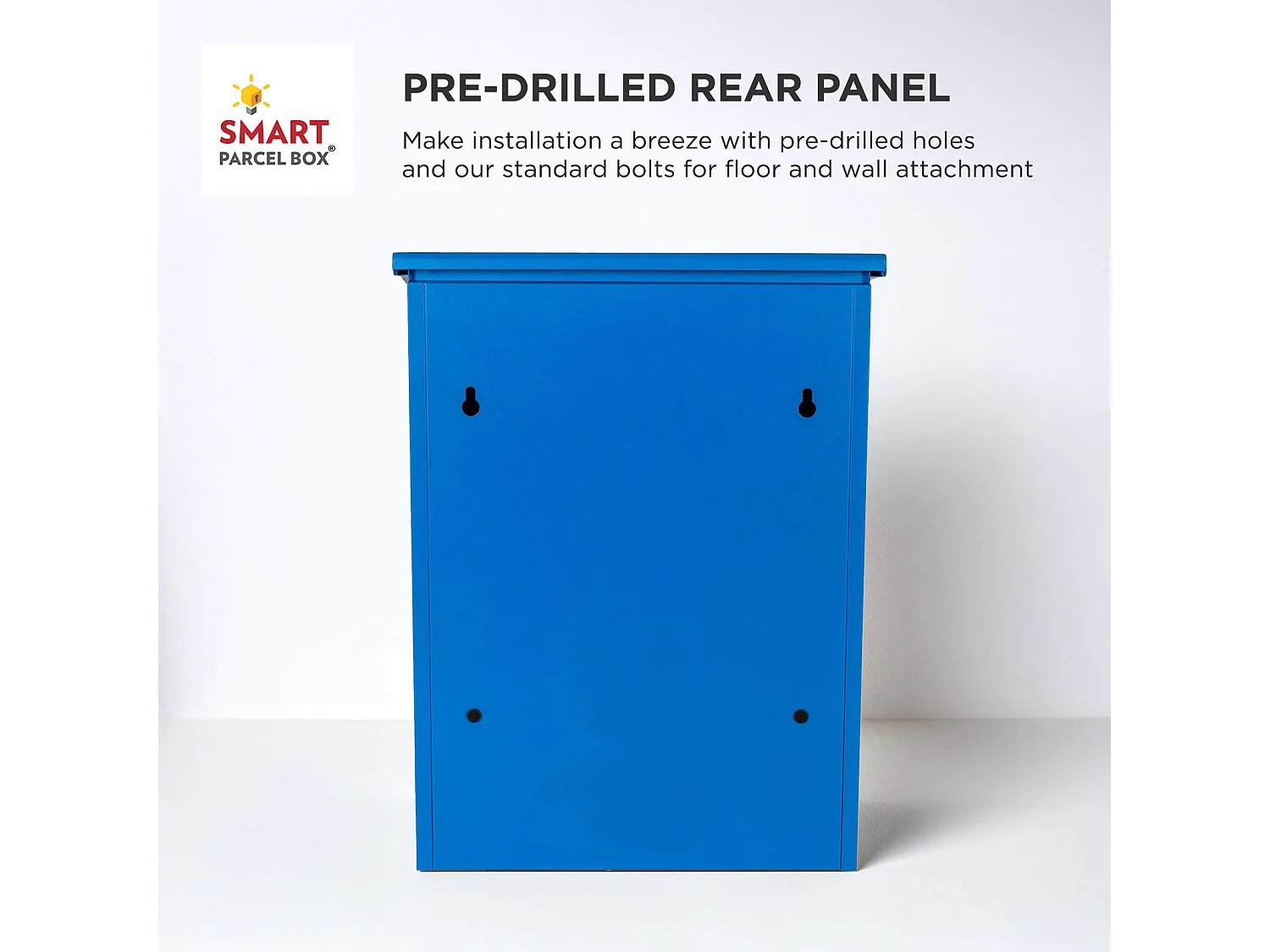 Smart Parcel Box Medium Secure Outdoor Delivery Box Galvanised Steel Front Access Blue