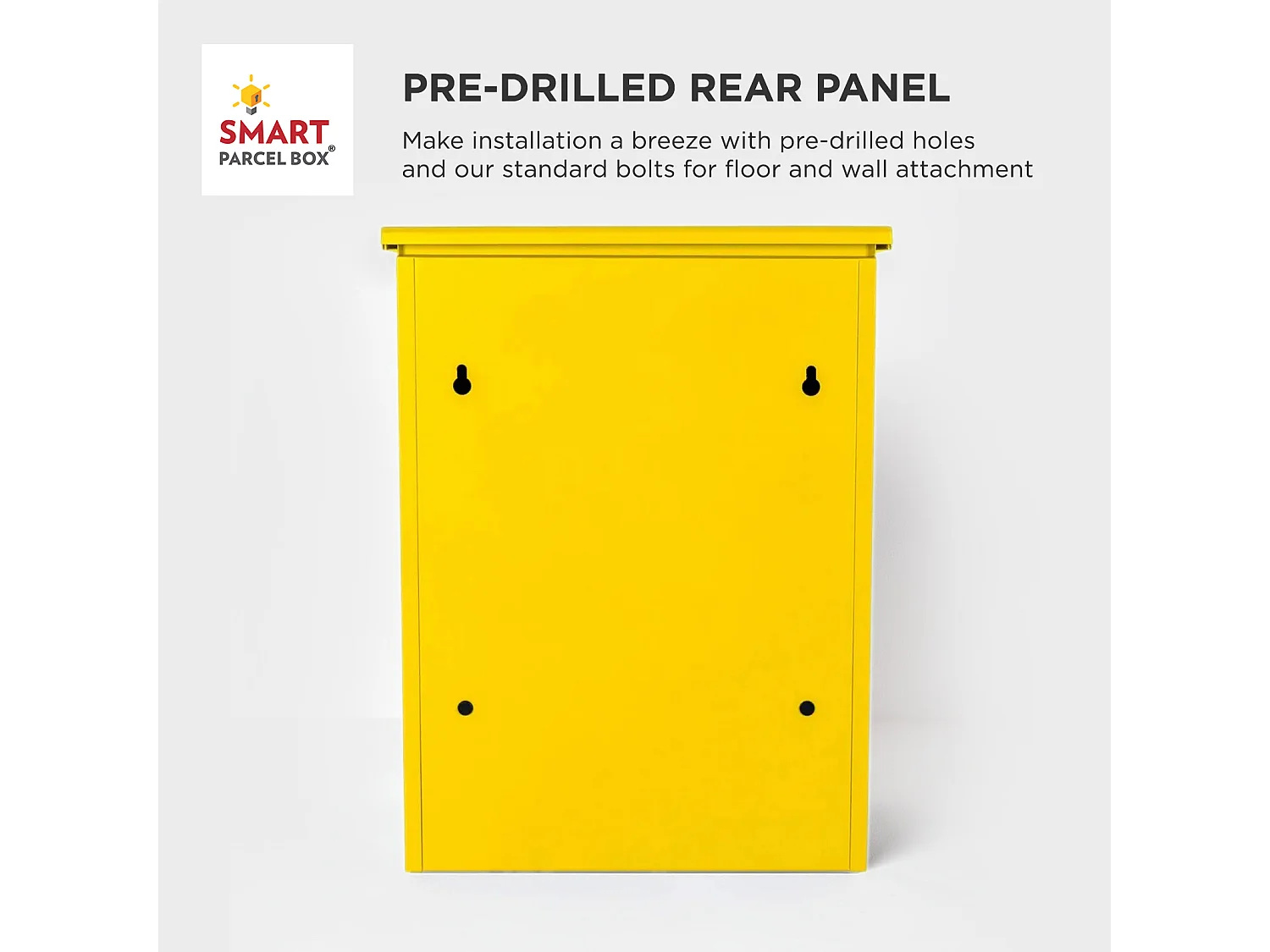 Smart Parcel Box Medium Secure Outdoor Delivery Box Galvanised Steel Front Access Yellow