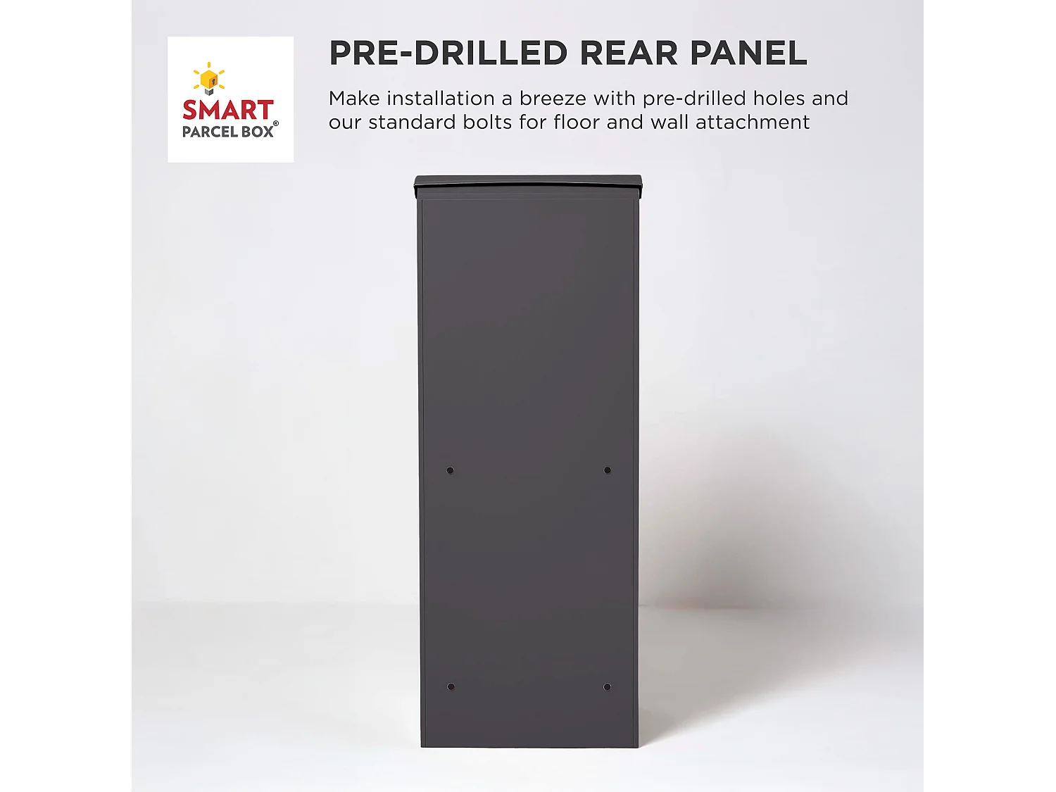 Smart Parcel Box Extra Large Slanted Top Secure Outdoor Delivery Box Galvanised Steel Front Access Black