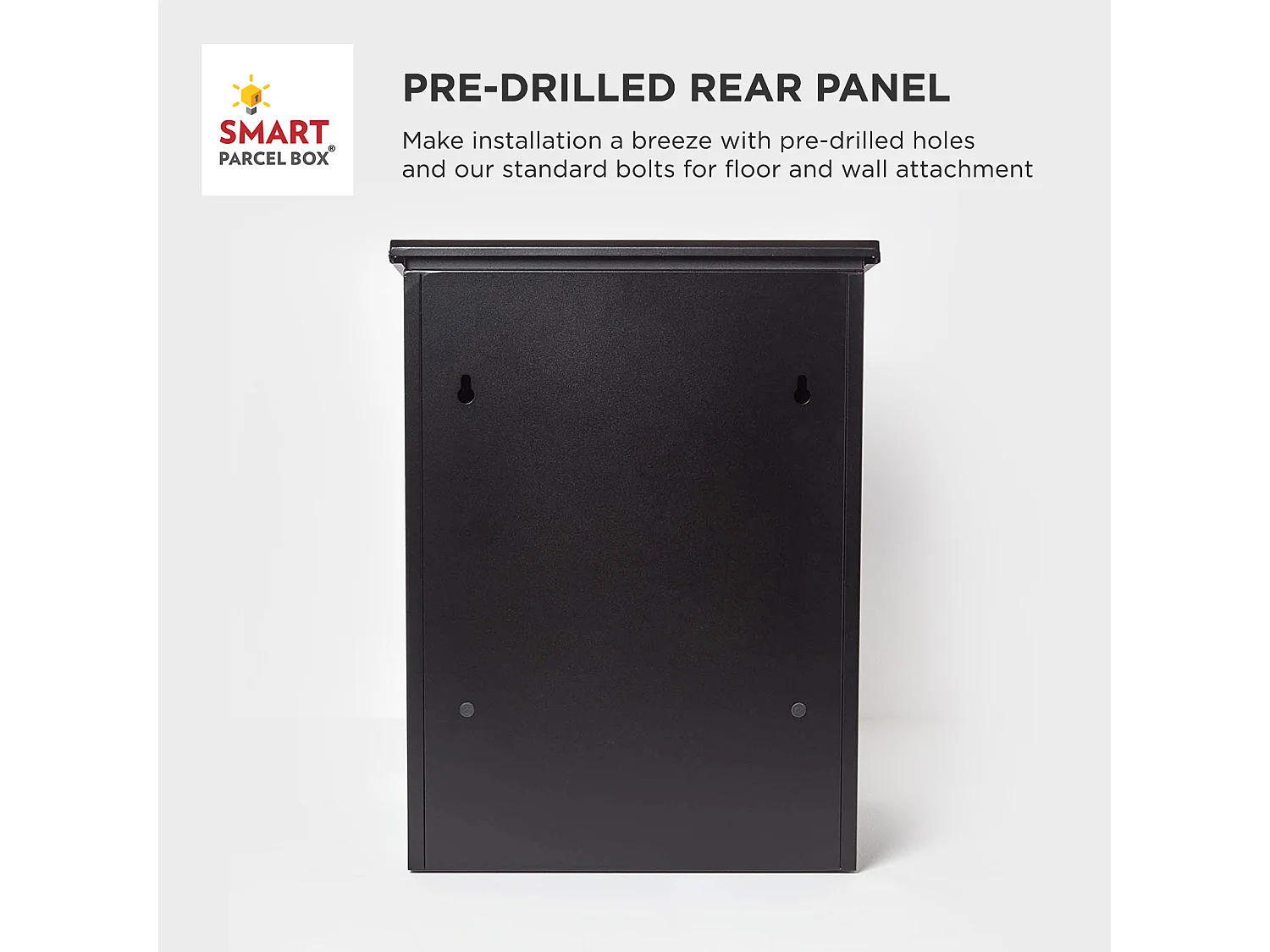 Smart Parcel Box Medium Secure Outdoor Delivery Box Galvanised Steel Front Access Black