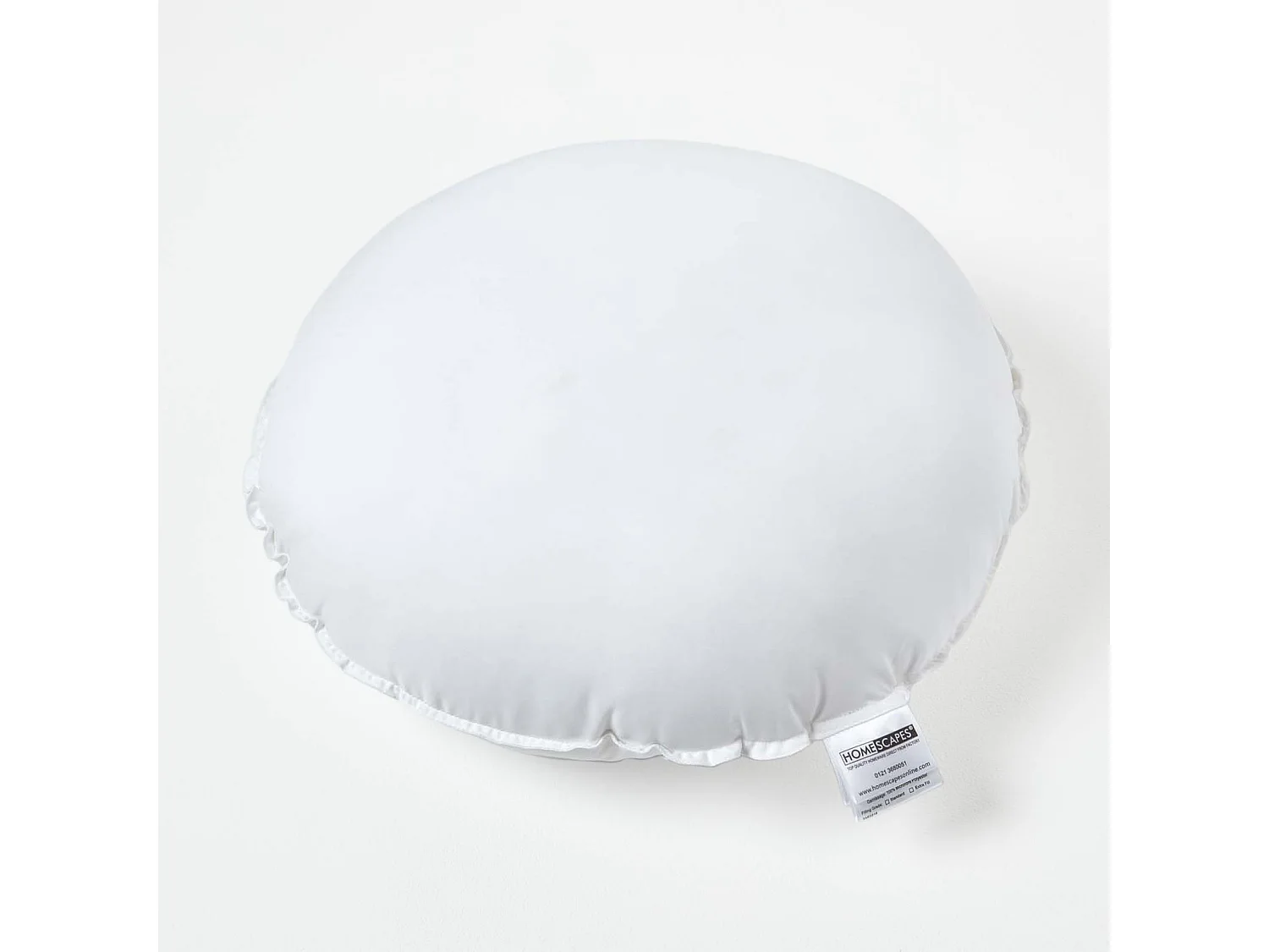 Homescapes Luxury Microfibre Round Cushion Pad Insert 50 cm â€˜Like Downâ€™, Soft Touch Cover, Hypoallergenic, Machine Washable, Best Bounce-Back, 20"