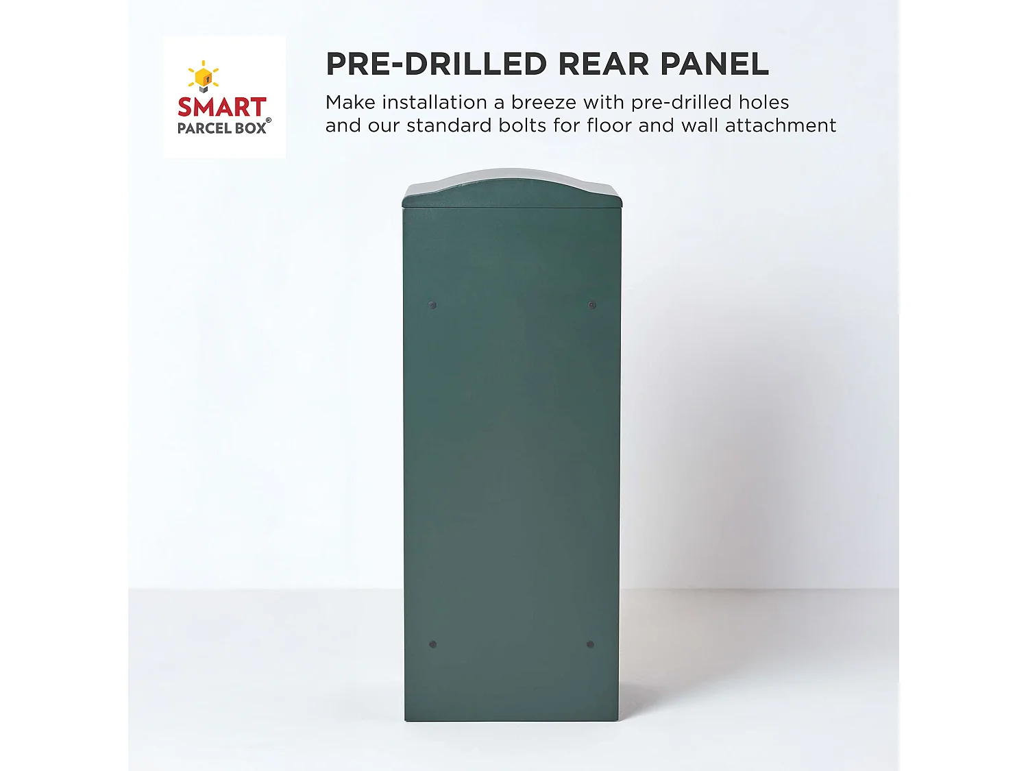 Smart Parcel Box Large Curved Top Secure Outdoor Delivery Box Galvanised Steel Front Access Green