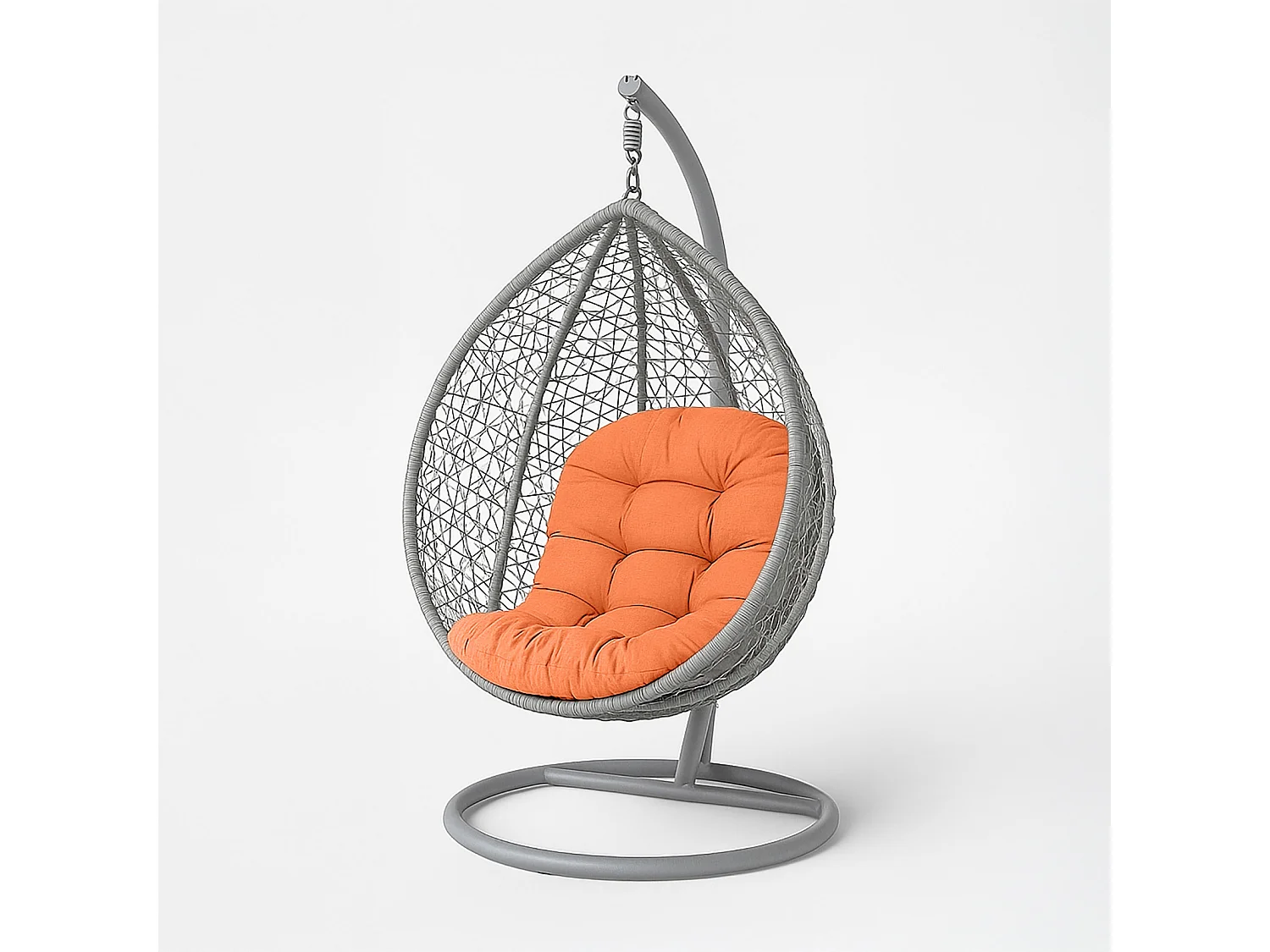 Homescapes 100% Cotton Round Egg Swing Chair Cushion, 80 x 120 cm, Burnt Orange, Soft Generous Filling, Machine Washable, OEKO-TEX Certified