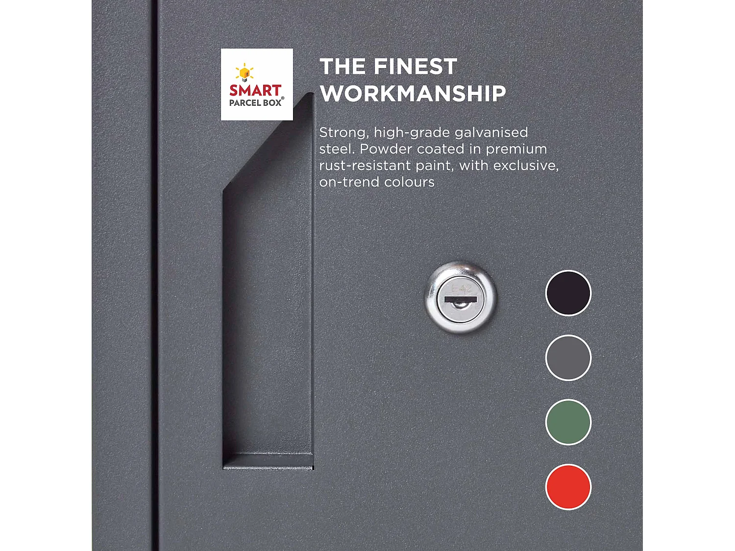 Smart Parcel Box Extra Large Secure Outdoor Delivery Box Galvanised Steel Front and Rear Access Dark Grey
