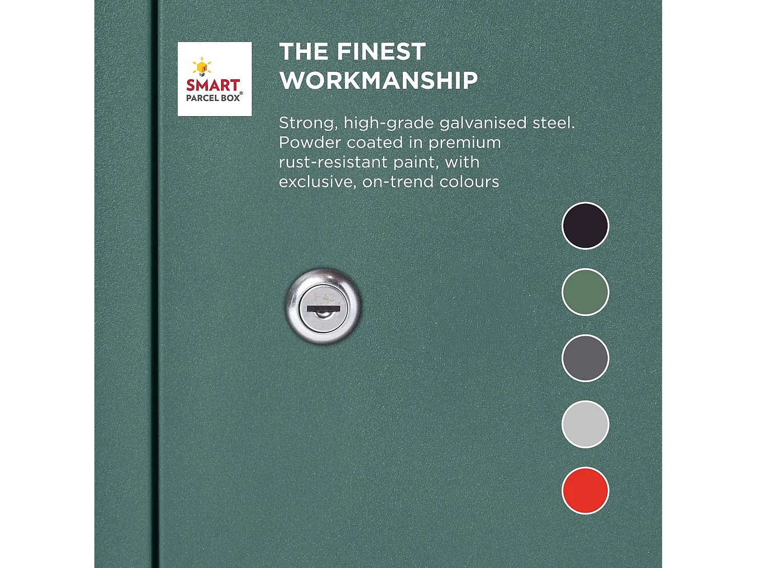 Smart Parcel Box Large Secure Outdoor Delivery Box Galvanised Steel Front and Rear Access Green