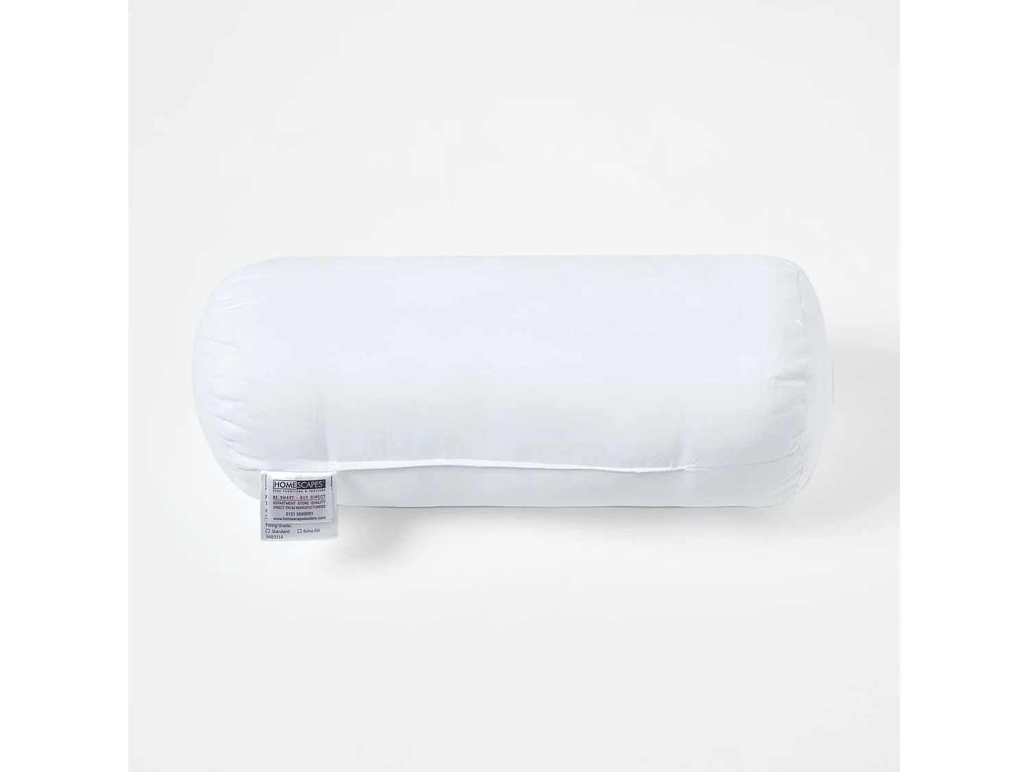 Homescapes Luxury Microfibre Bolster Cushion Pad Insert 45 x 20 cm â€˜Like Downâ€™, Soft Touch Cover, Hypoallergenic, Machine Washable, Supportive 18 x 8"