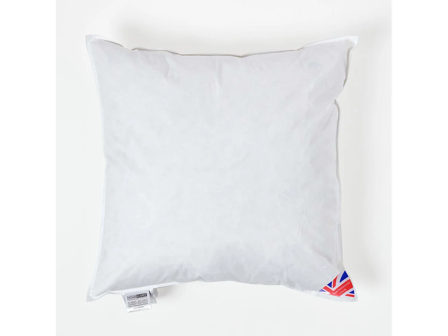 Homescapes Luxury Duck Feather Cushion Pad Insert 55 x 55 cm Ethical, 100% Cotton Cover, Hypoallergenic, Machine Washable, Bounce-Back, 22 x 22" Inner
