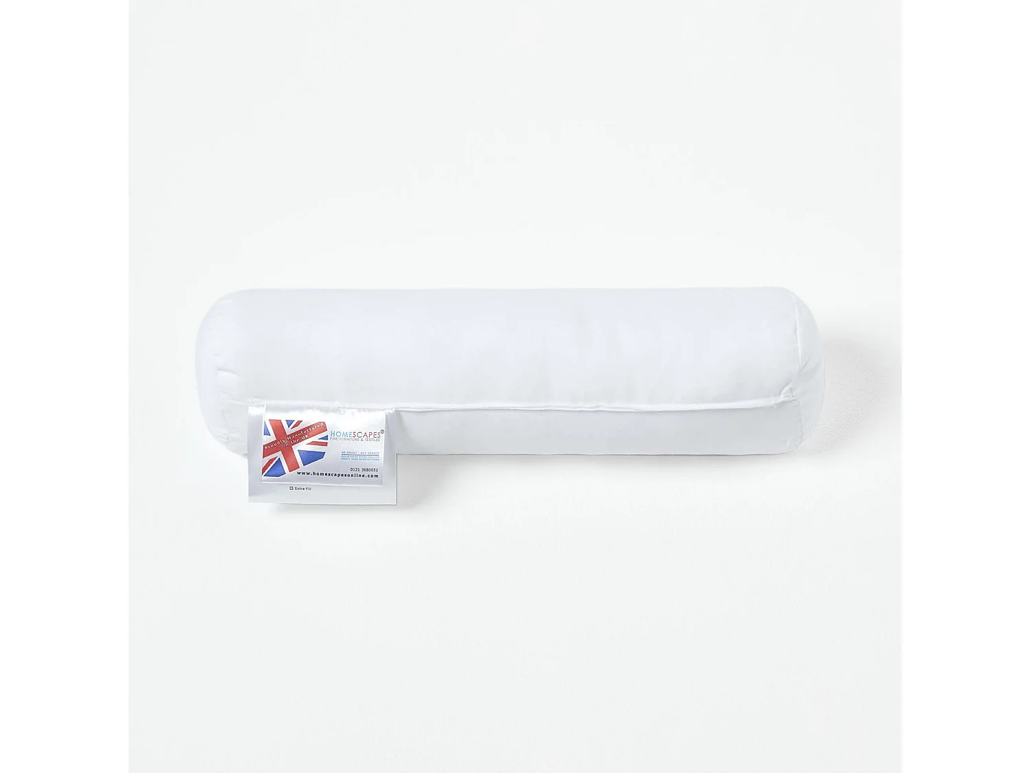 Homescapes Luxury Microfibre Bolster Cushion Pad Insert 30 x 9 cm â€˜Like Downâ€™, Soft Touch Cover, Hypoallergenic, Machine Washable, Supportive 12 x 3.5"
