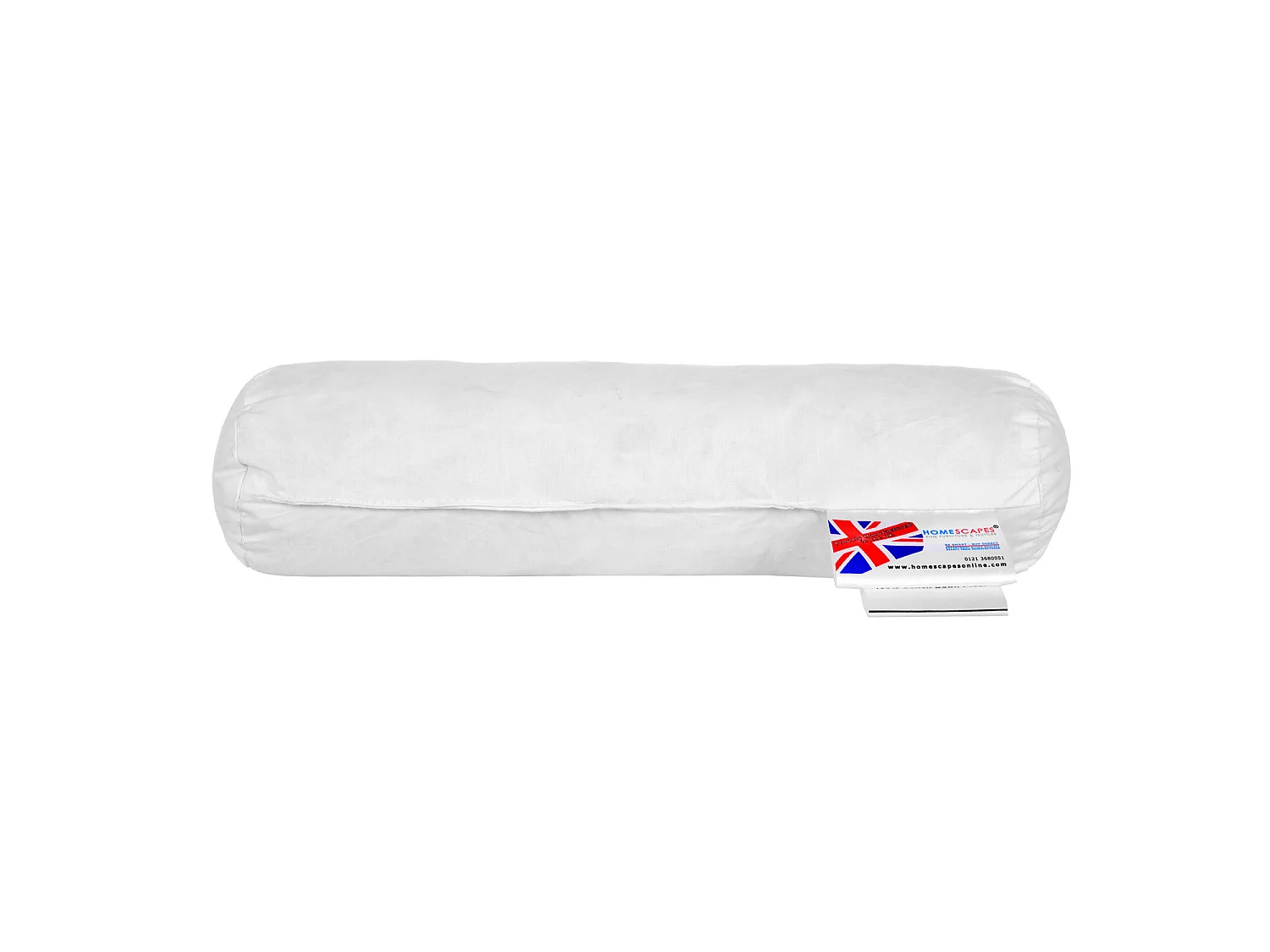 Homescapes Luxury Duck Feather Bolster Cushion Pad Insert 30 x 9 cm Ethical, 100% Cotton Case, Hypoallergenic, Machine Washable, Bounce-Back, 12 x 3.5"