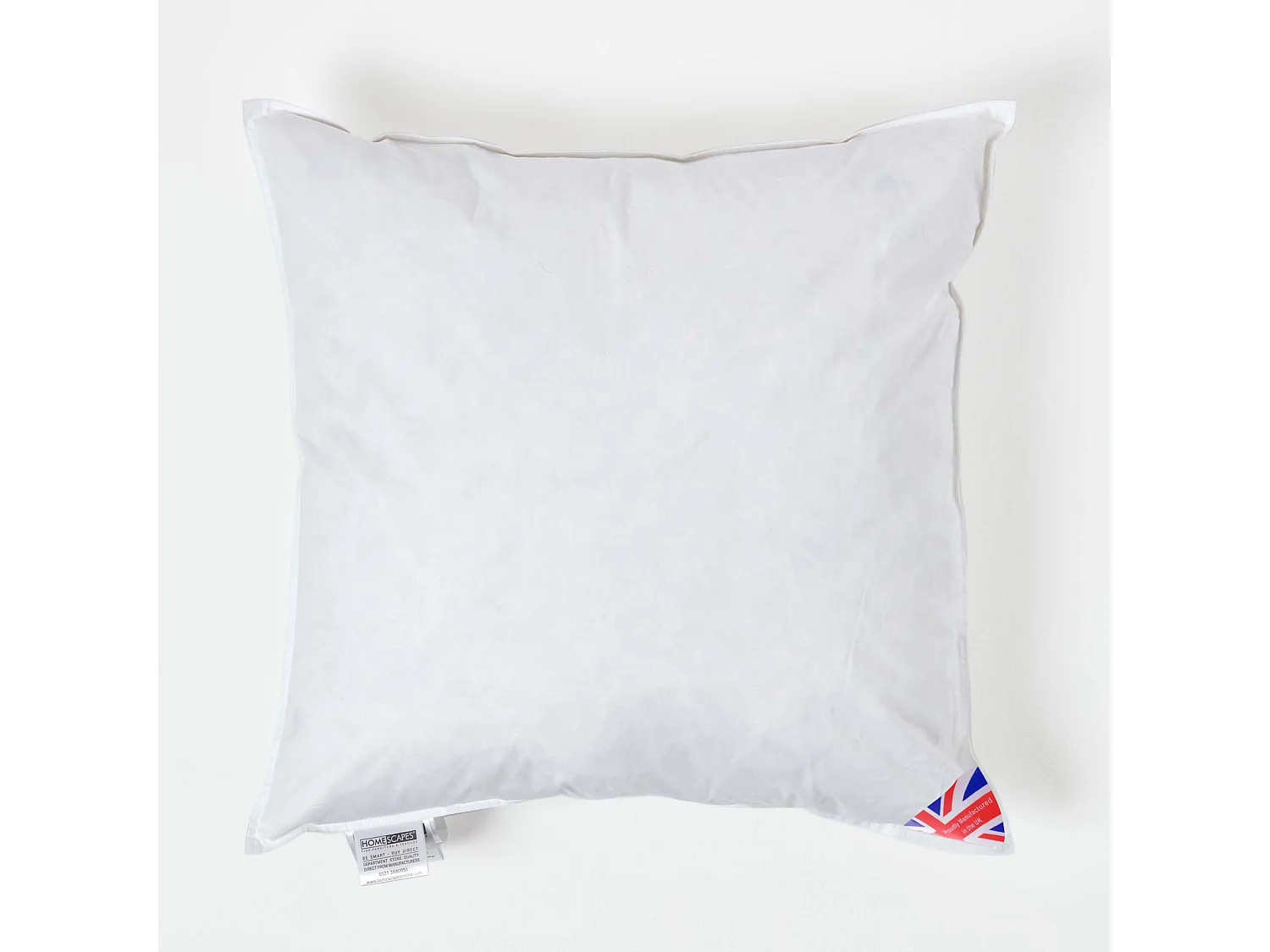 Homescapes Luxury Duck Feather Cushion Pad Insert 60 x 60 cm Ethical, 100% Cotton Cover, Hypoallergenic, Machine Washable, Bounce-Back, 24 x 24" Inner