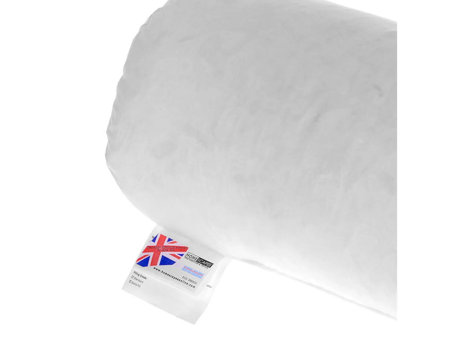Homescapes Luxury Duck Feather Bolster Cushion Pad Insert 45 x 20 cm Ethical, 100% Cotton Case, Hypoallergenic, Machine Washable, Bounce-Back, 18 x 8"