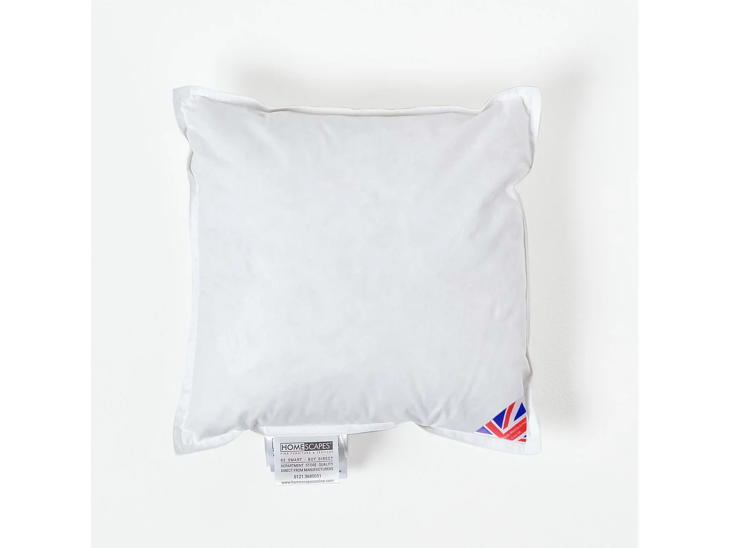 Homescapes Luxury Duck Down Cushion Pad Insert, 30 x 30 cm, Ethical, 100% Cotton Cover, Hypoallergenic, Machine Washable, Bounce-Back, 12 x 12"