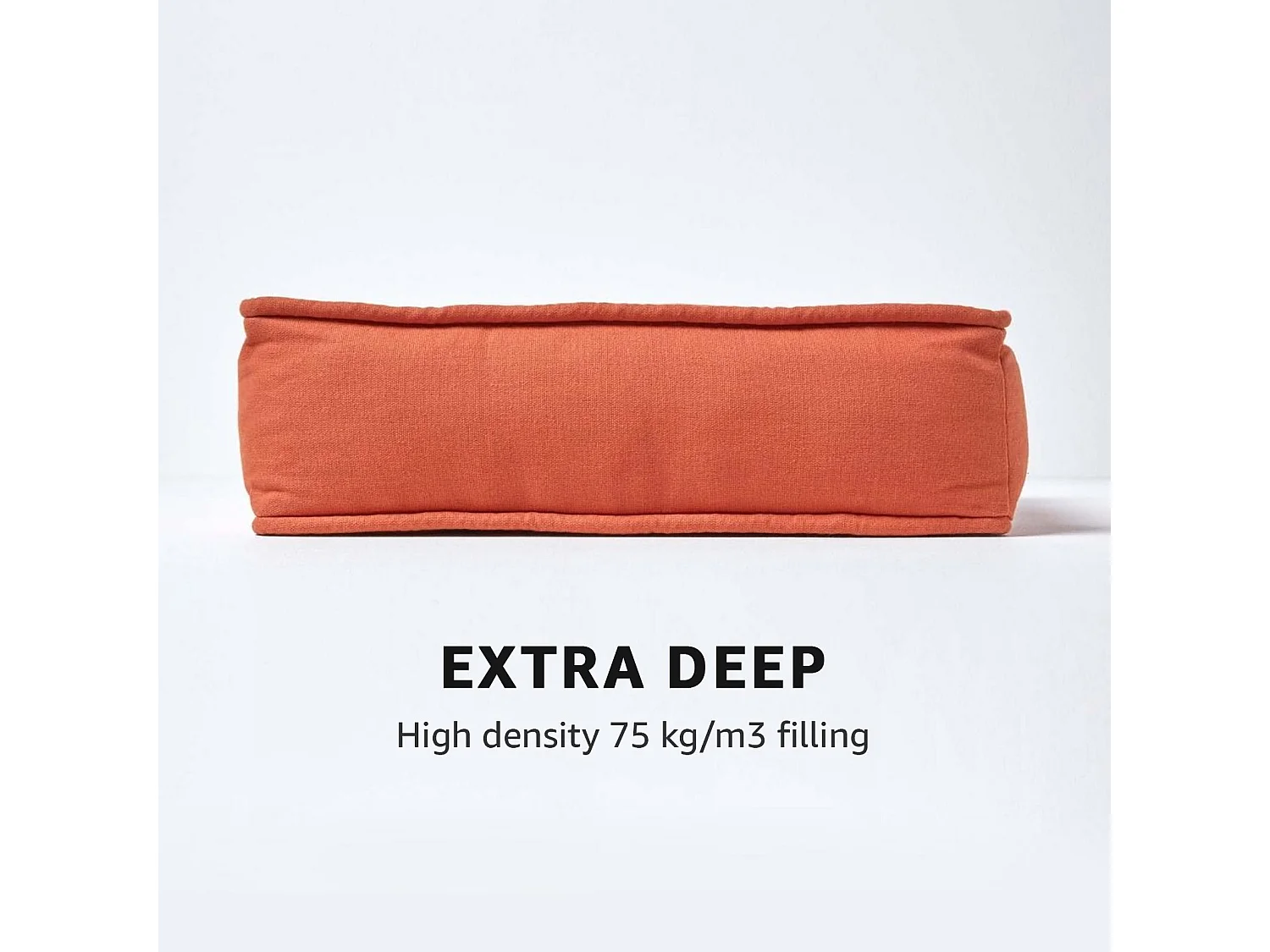 Homescapes Cotton Dining Chair Booster Cushion Firm 10cm Thick Seat Pad, 40 x 40 cm, Terracotta Orange, 100% Cotton Cover, Quilted, Ties, Supportive
