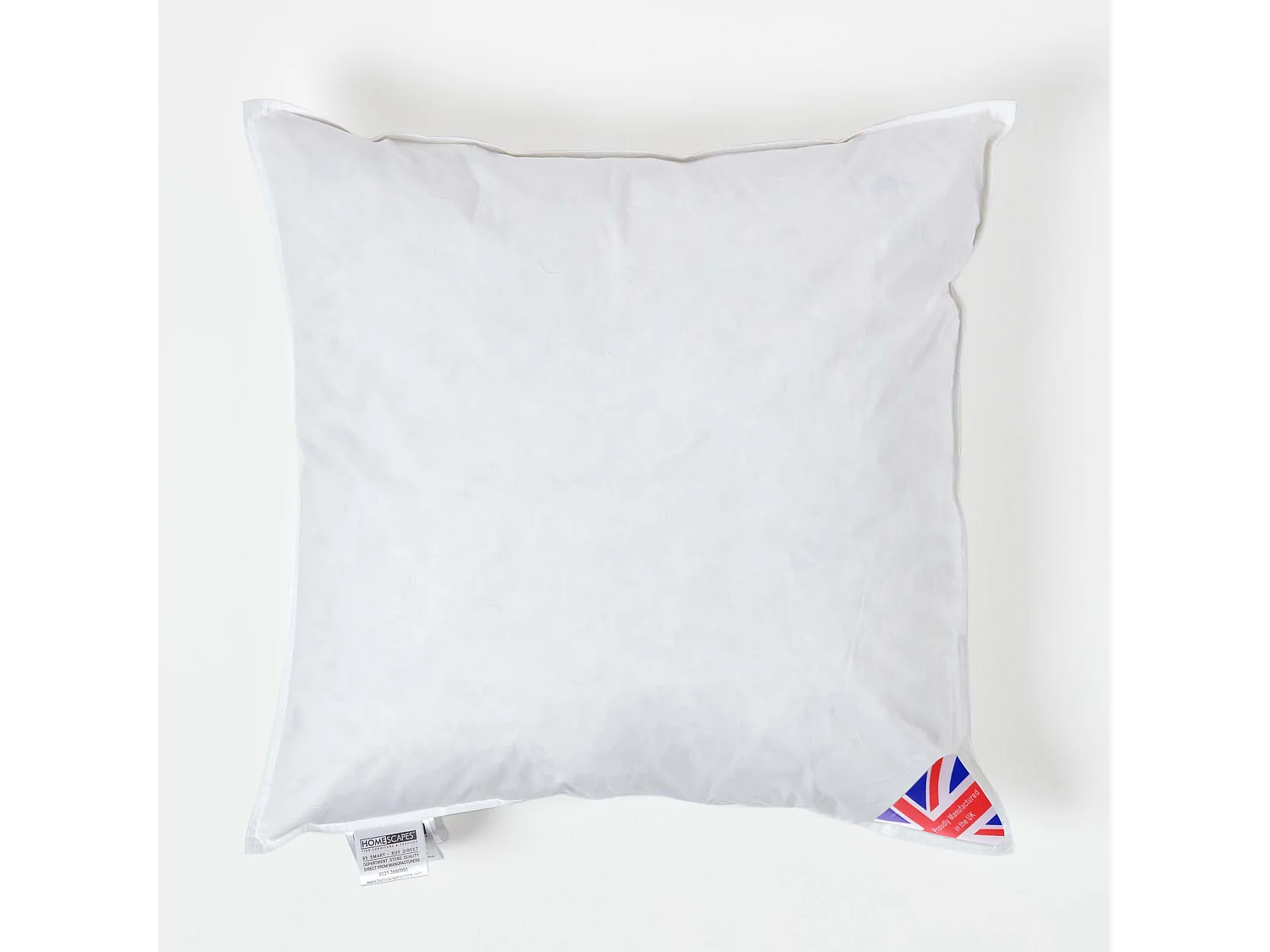 Homescapes Luxury Duck Feather Cushion Pad Insert 50 x 50 cm Ethical, 100% Cotton Cover, Hypoallergenic, Machine Washable, Bounce-Back, 20 x 20" Inner