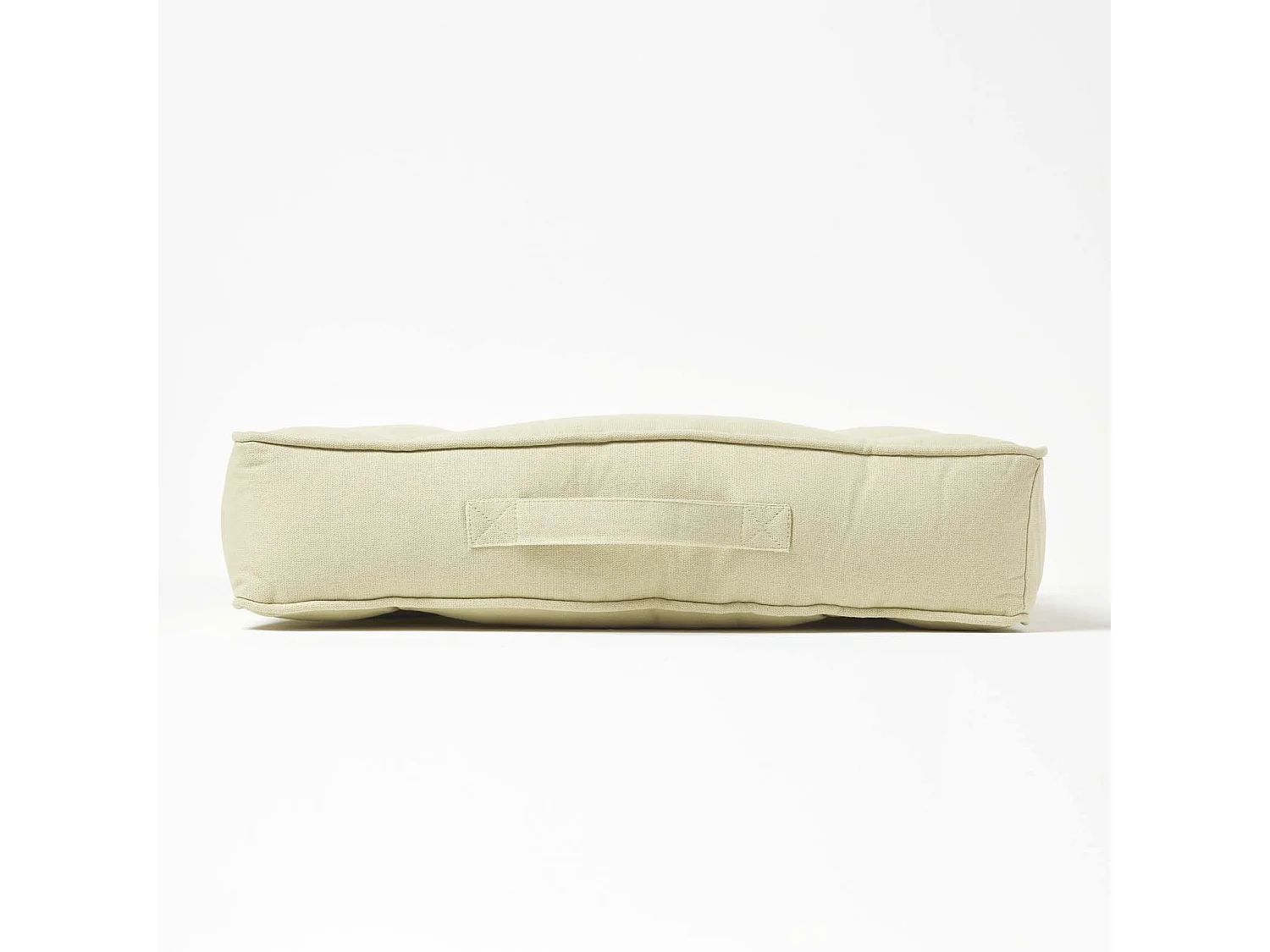 Homescapes Cotton Pressure Relief Armchair Booster Cushion Firm 10cm Thick Pad, 50 x 50 cm, Sage Green, 100% Cotton Cover, Carry Handle, Donut Ring