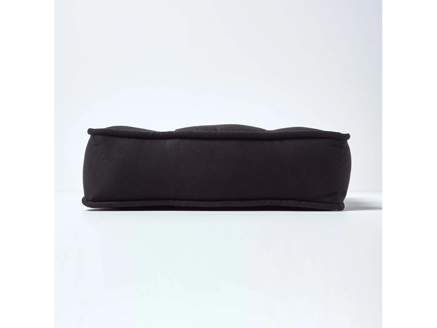 Homescapes Faux Suede Dining Chair Booster Cushion Firm 10cm Thick Seat Pad, 40 x 40 cm, Black, Quilted Design, Ties, High Density Supportive Filling