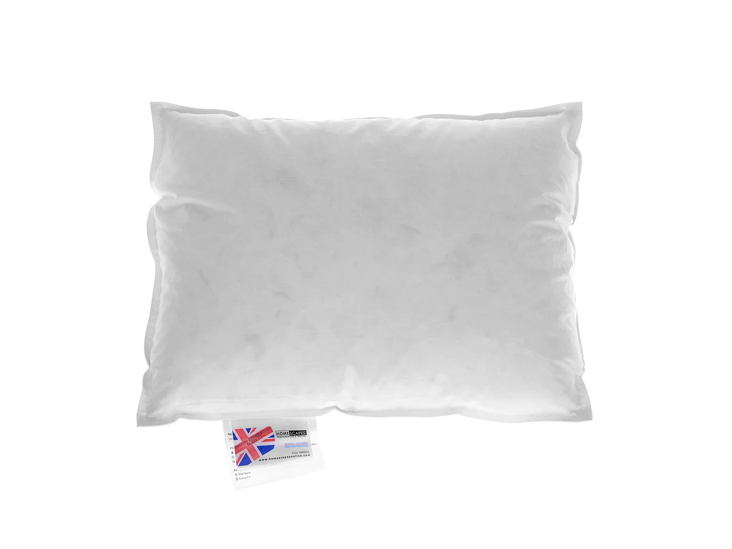Homescapes Luxury Goose Feather & Down Cushion Pad Insert 30 x 40 cm Ethical, 100% Cotton Case, Hypoallergenic, Machine Washable, Bounce-Back 16 x 12"