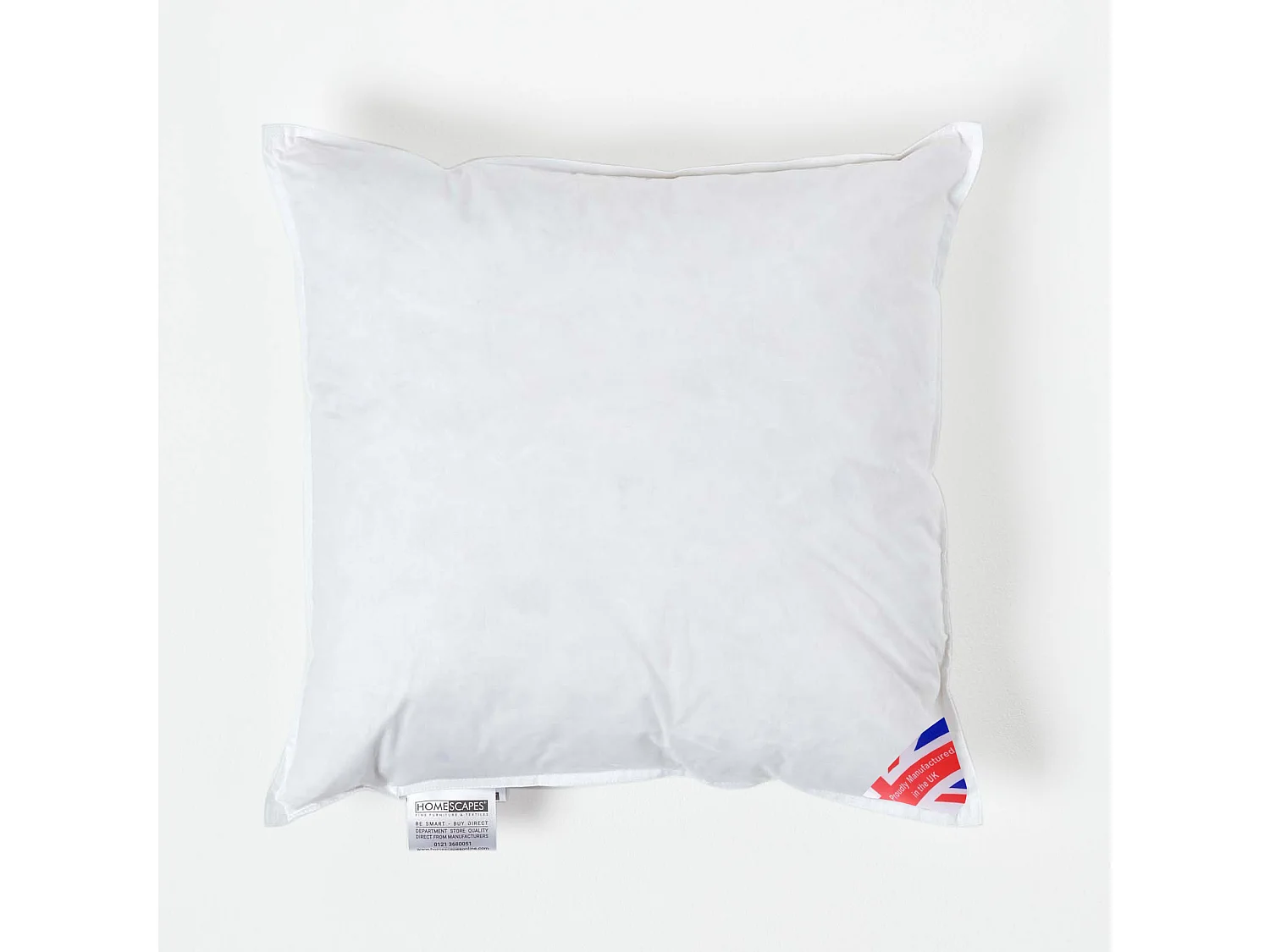 Homescapes Luxury Duck Feather Cushion Pad Insert 40 x 40 cm Ethical, 100% Cotton Cover, Hypoallergenic, Machine Washable, Bounce-Back, 16 x 16" Inner