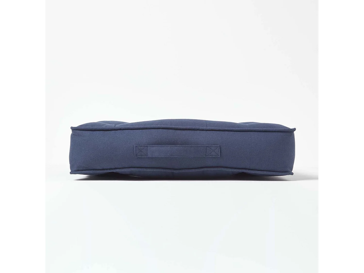Homescapes Cotton Pressure Relief Armchair Booster Cushion Firm 10cm Thick Pad, 50 x 50 cm, Navy Blue, 100% Cotton Cover, Carry Handle, Donut Ring