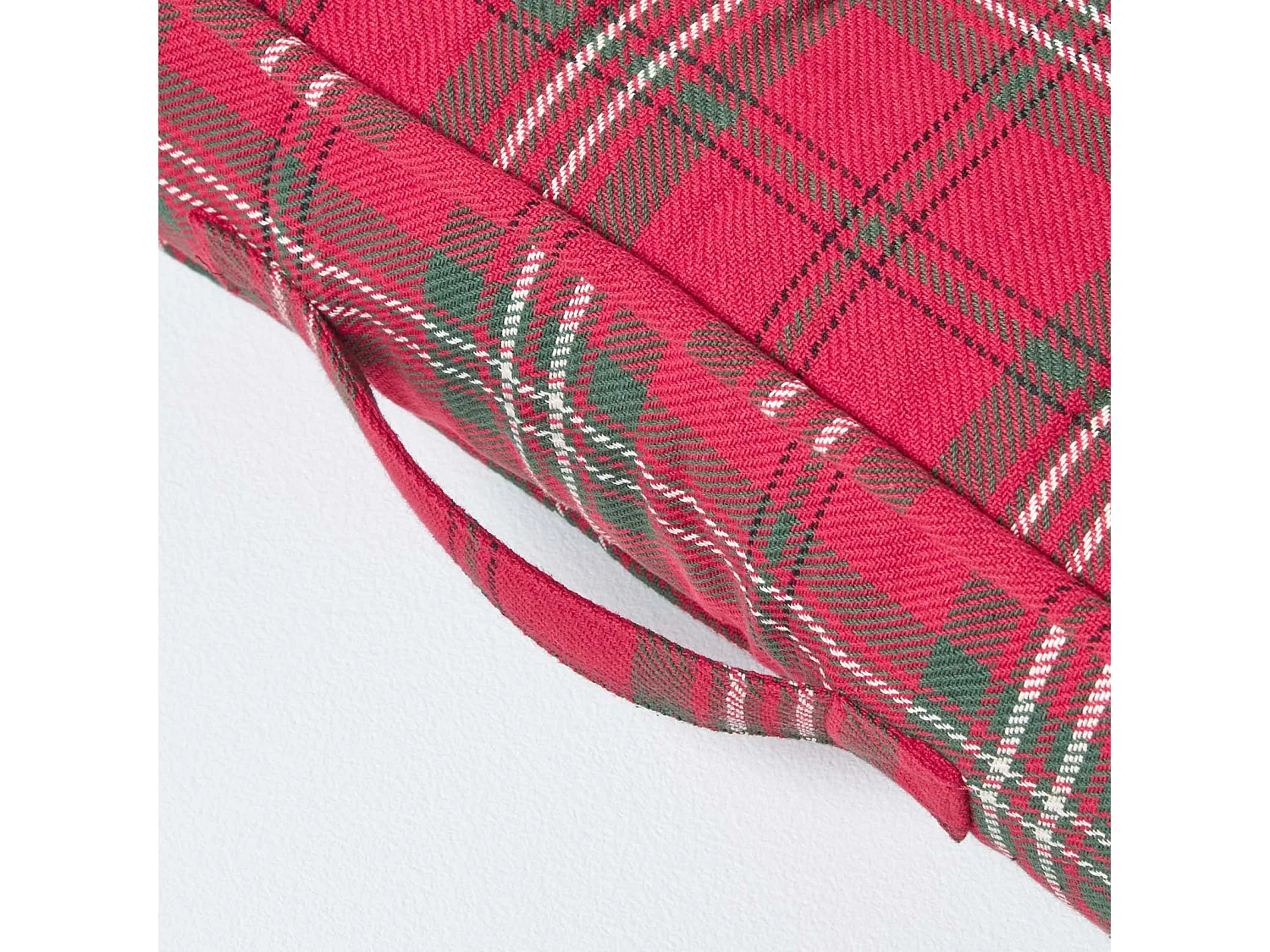 Homescapes Cotton Armchair Booster Cushion Firm 10cm Thick Seat Pad, 50 x 50 cm, Red, Tartan, 100% Cotton Cover, Supportive Filling, Carry Handle