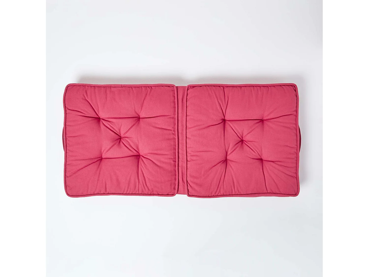 Homescapes Cotton Travel Support Booster Cushion, 50 x 50 cm, Red, 100% Cotton Cover, Carry handle, Premium High Density Filling