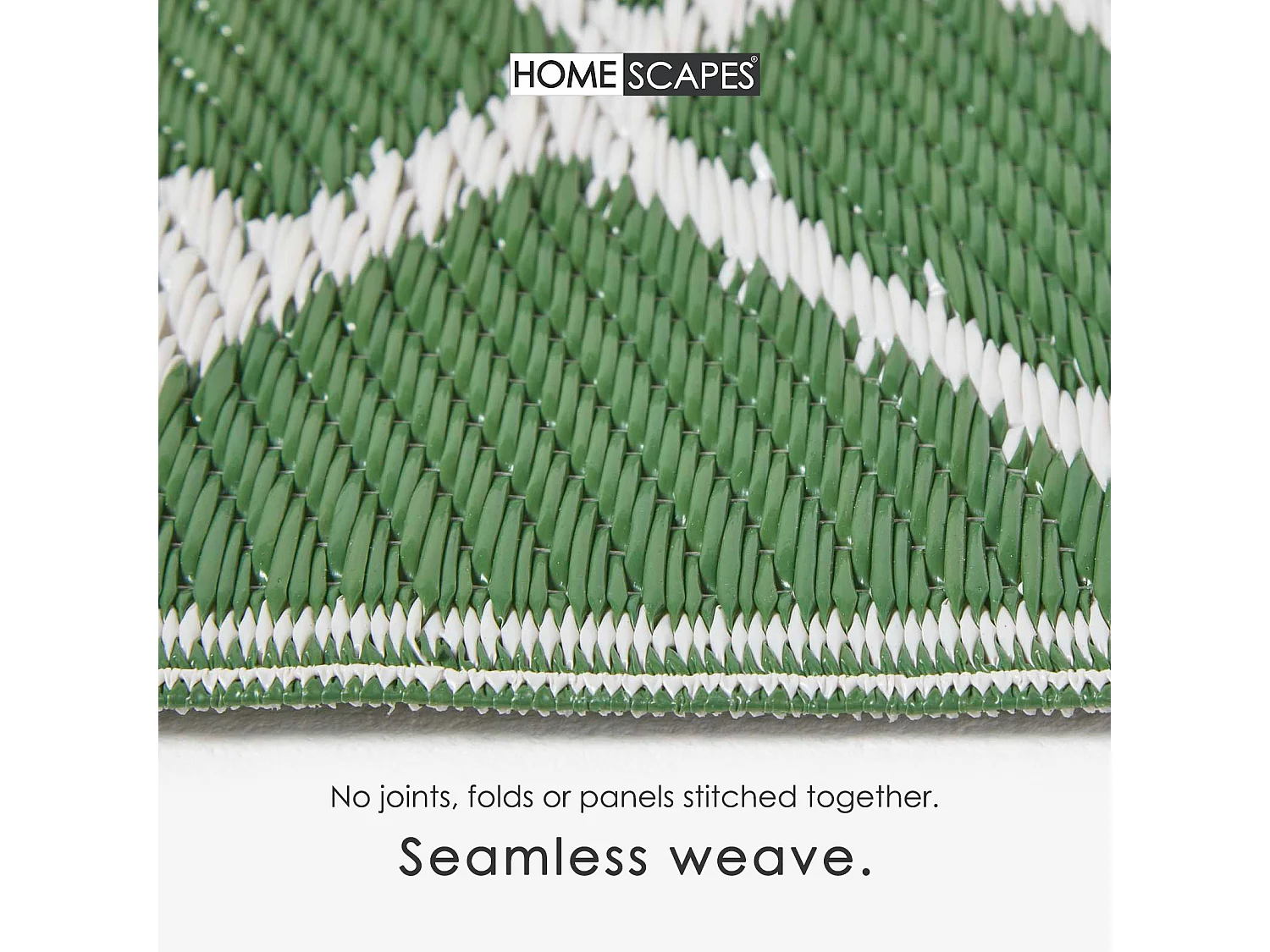 Homescapes Luxury Outdoor Rug Waterproof Reversible for Garden, 120 x 180 cm, Green & White, Recycled, Ada Botanical