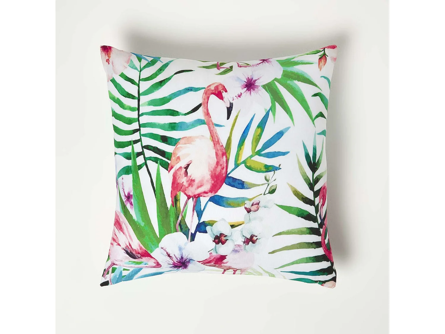 Homescapes Flamingo Outdoor Cushions for Garden Waterproof 45 cm, Set of 2