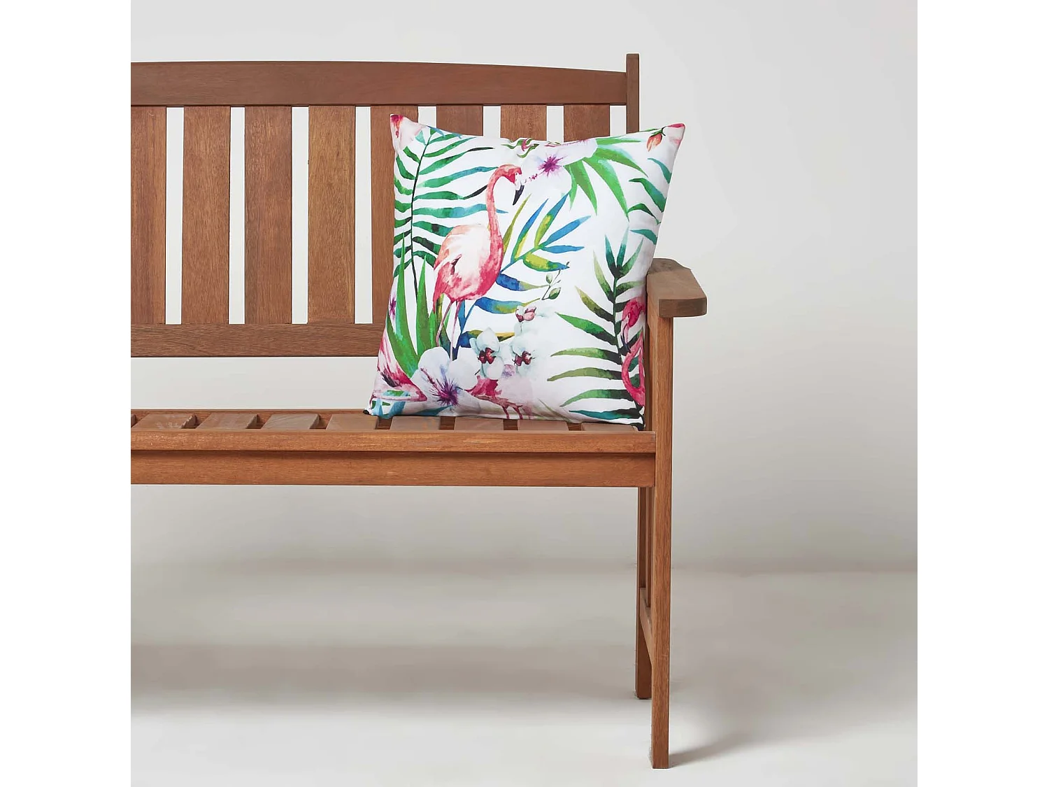 Homescapes Flamingo Outdoor Cushions for Garden Waterproof 45 cm, Set of 2