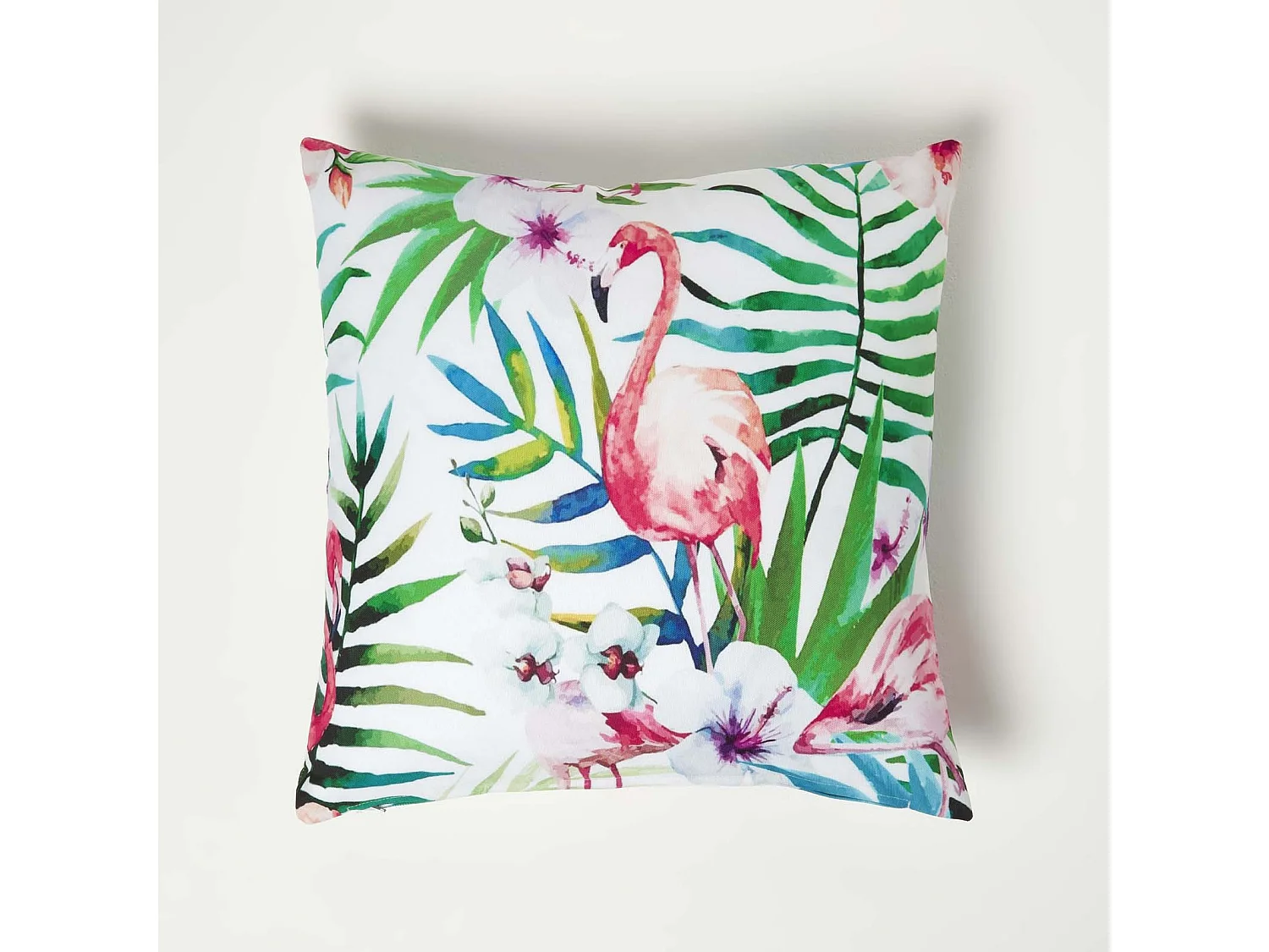 Homescapes Flamingo Outdoor Cushions for Garden Waterproof 45 cm, Set of 2