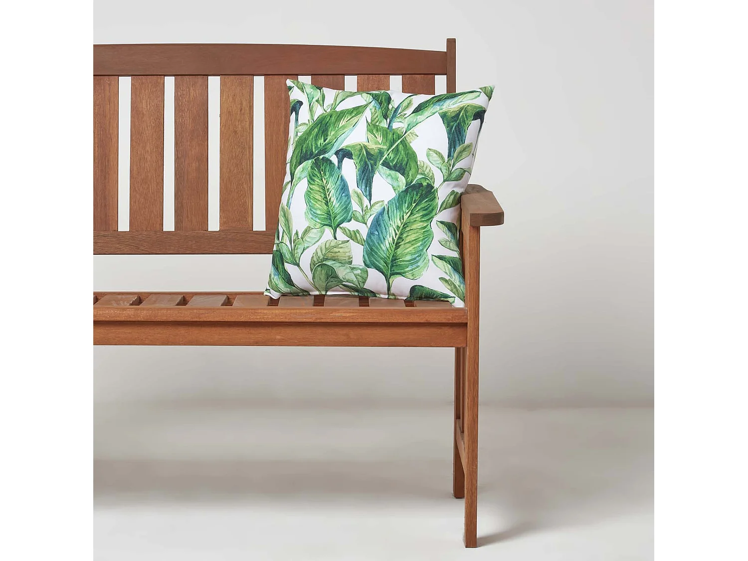 Homescapes Green Leaf Outdoor Cushions for Garden Waterproof 45 cm, Set of 2