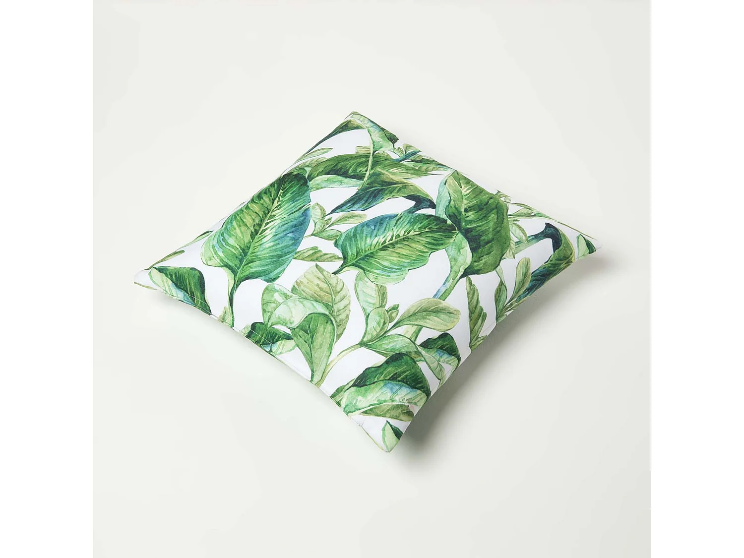 Homescapes Green Leaf Outdoor Cushions for Garden Waterproof 45 cm, Set of 2