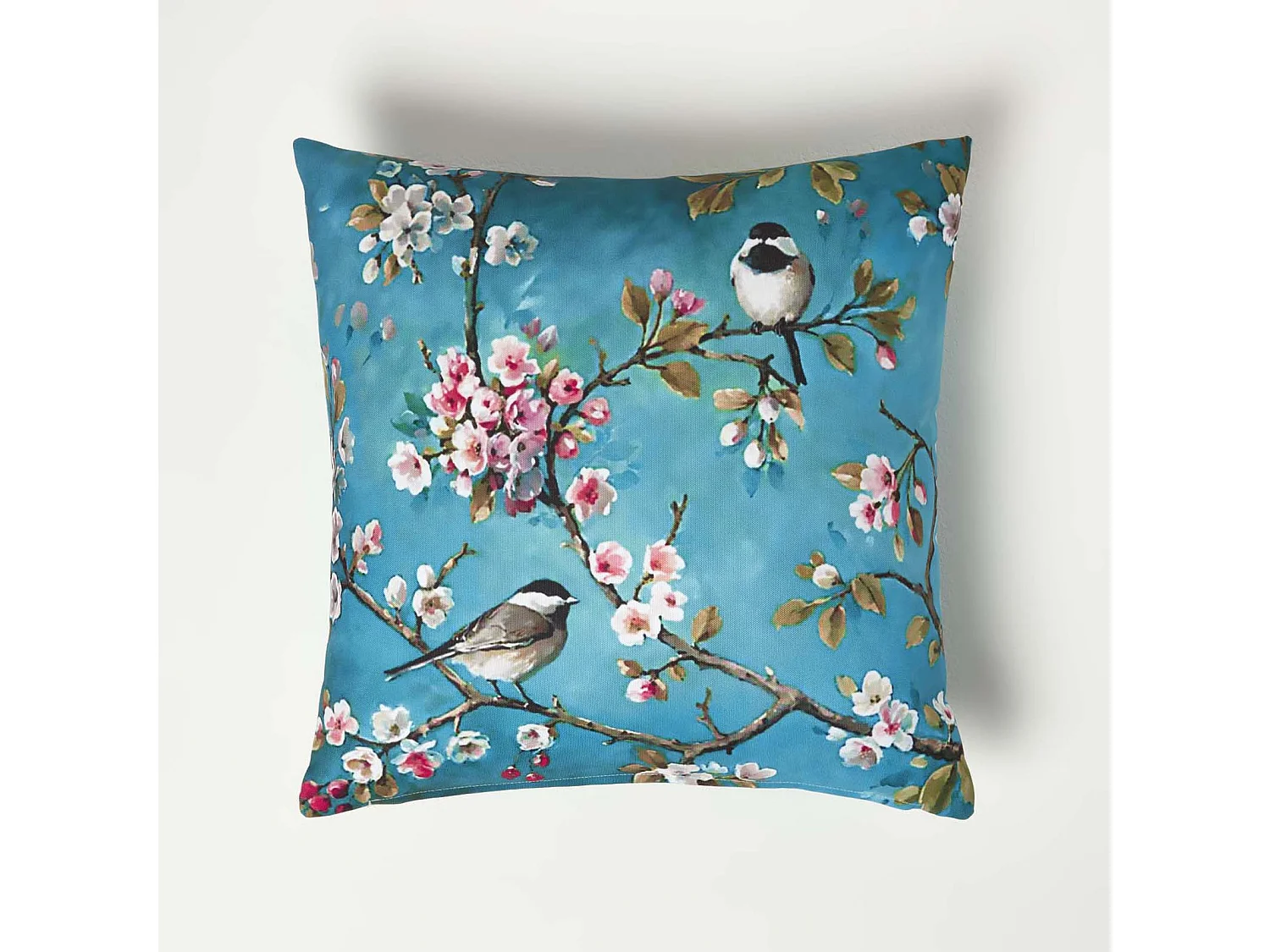 Homescapes Blue Bird Outdoor Cushions for Garden Waterproof 45 cm, Set of 2