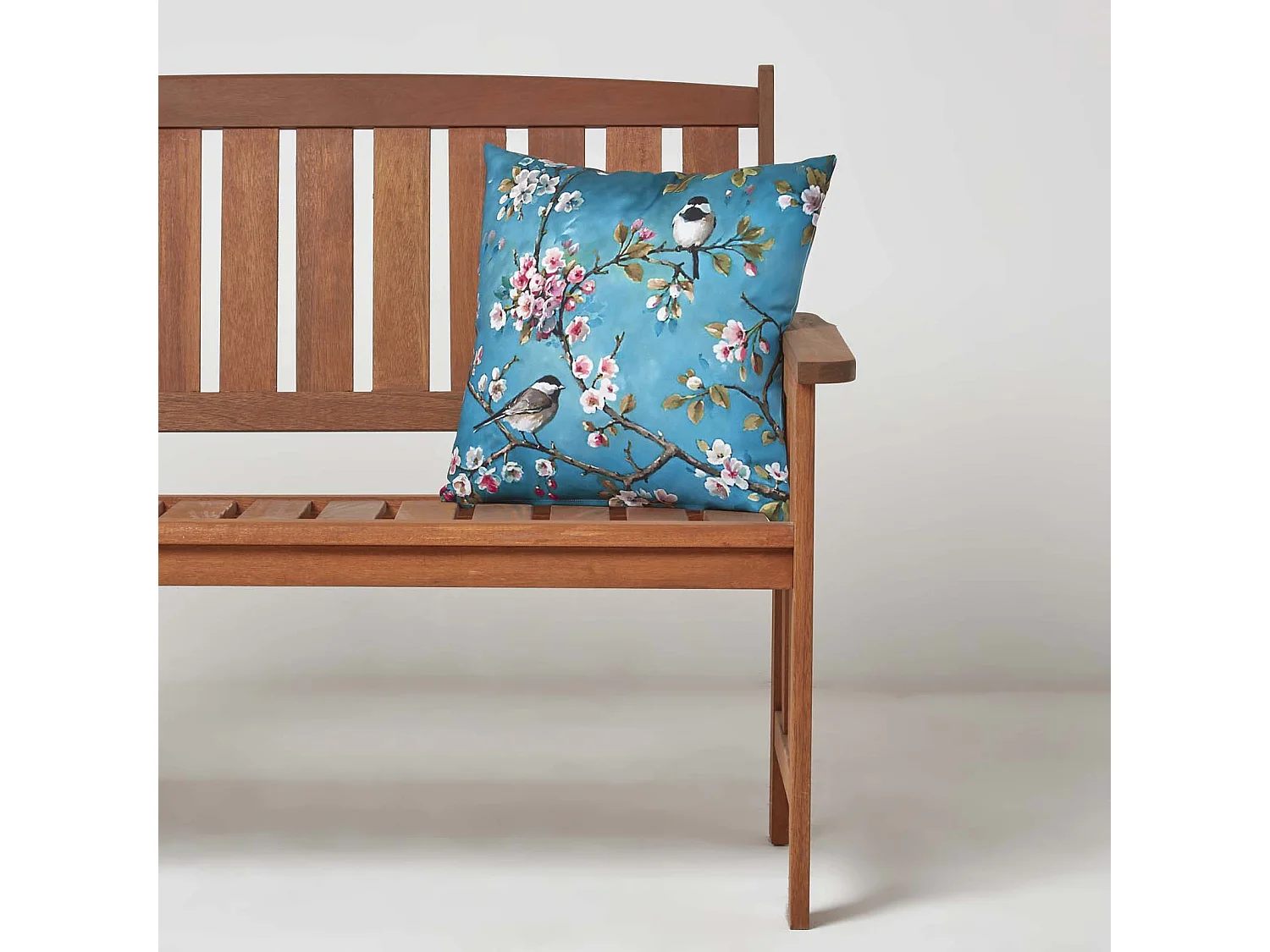 Homescapes Blue Bird Outdoor Cushions for Garden Waterproof 45 cm, Set of 2