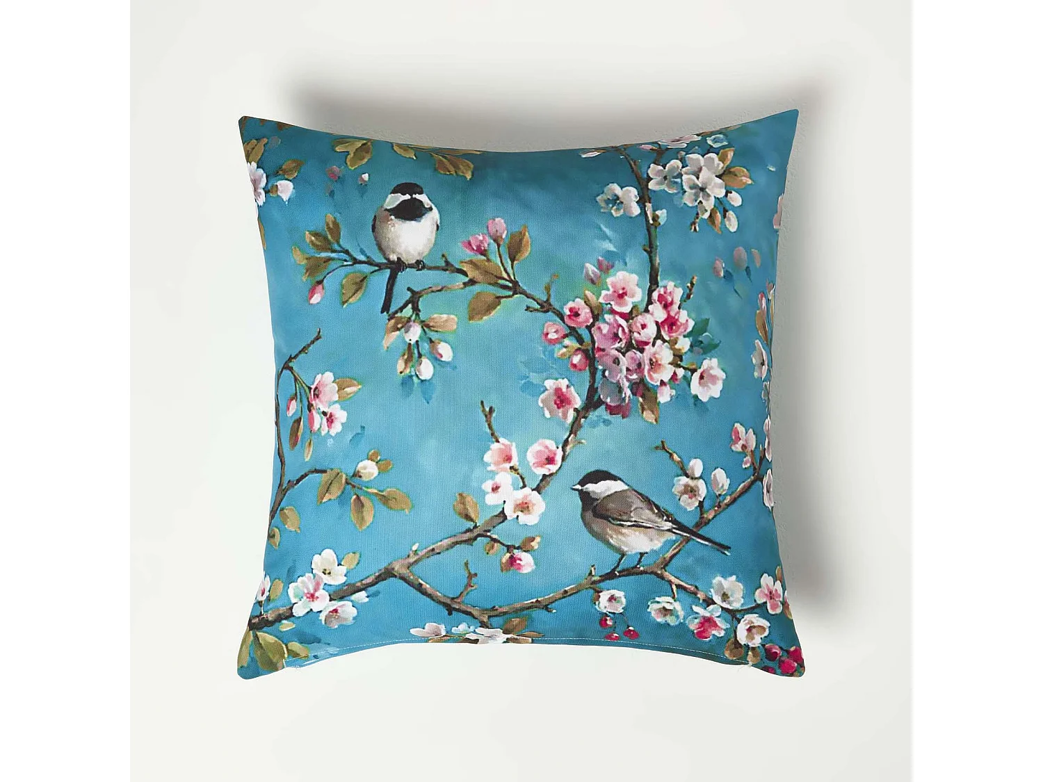 Homescapes Blue Bird Outdoor Cushions for Garden Waterproof 45 cm, Set of 2