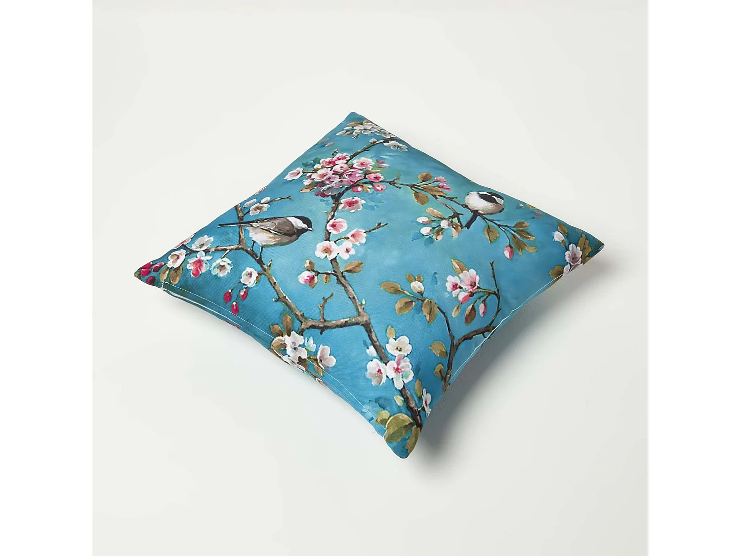 Homescapes Blue Bird Outdoor Cushions for Garden Waterproof 45 cm, Set of 2