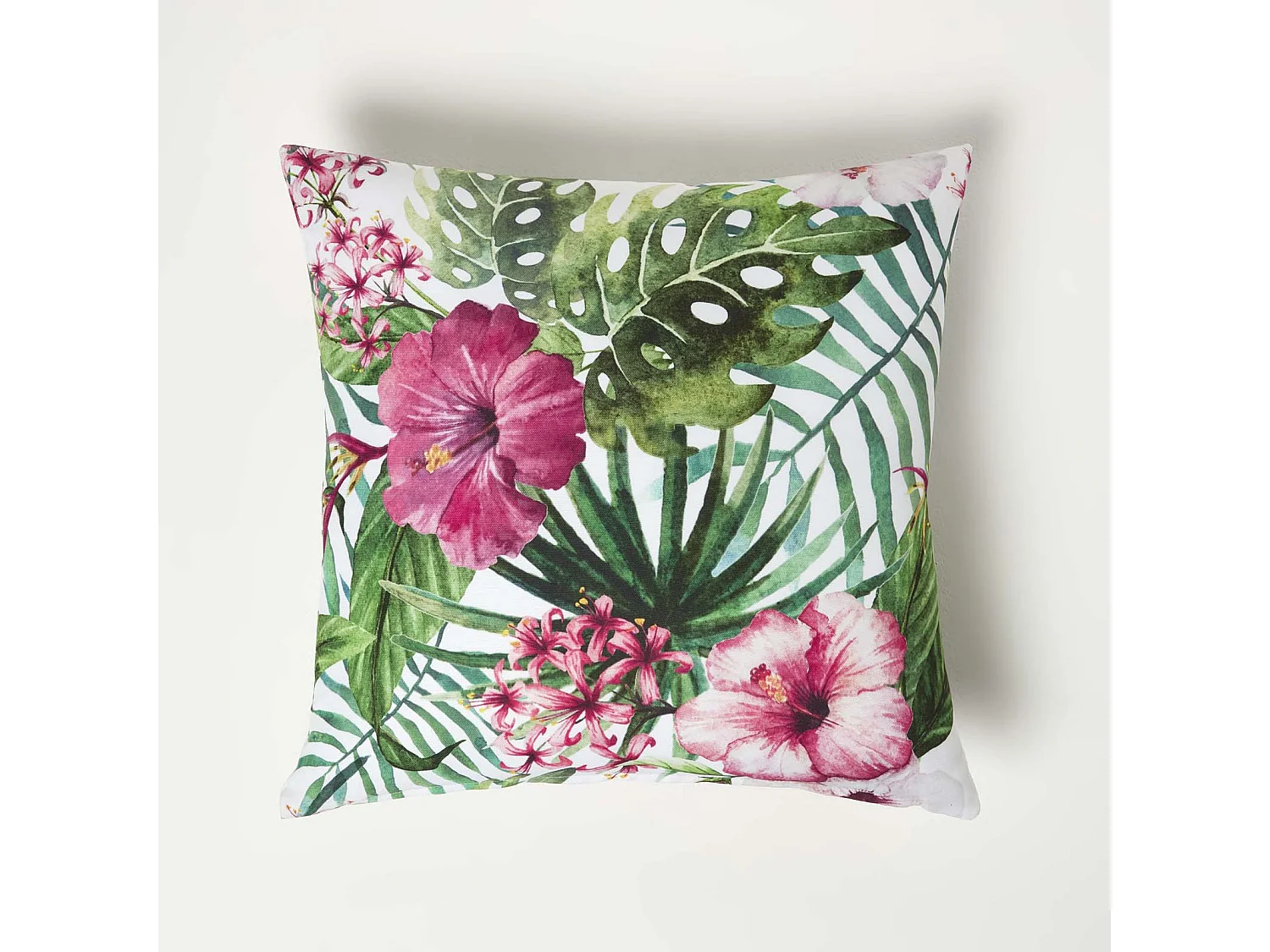 Homescapes Floral Leaf Outdoor Cushions for Garden Waterproof 45cm, Set of 2